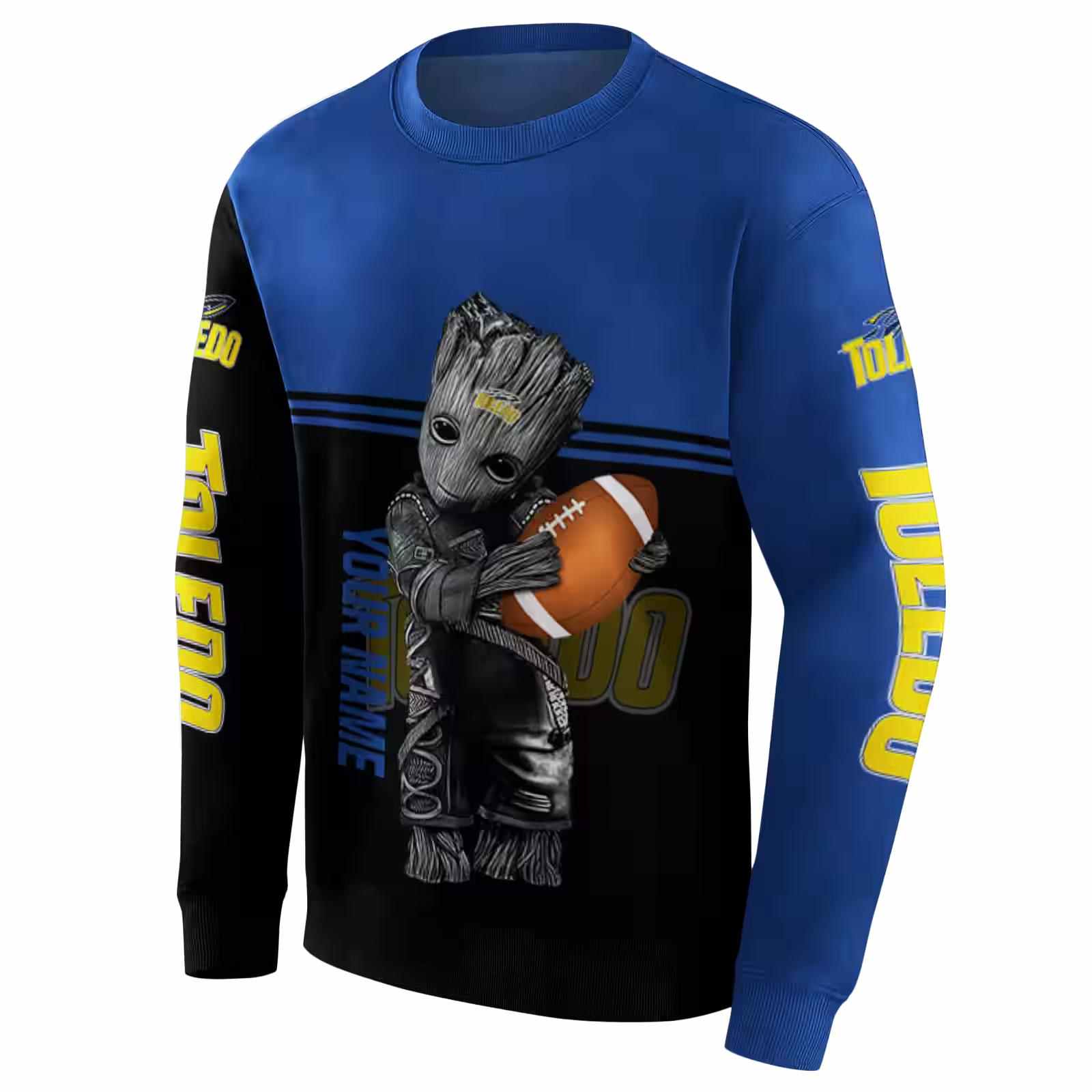 personalized toledo rockets baby groot blue black hoodie new arrival