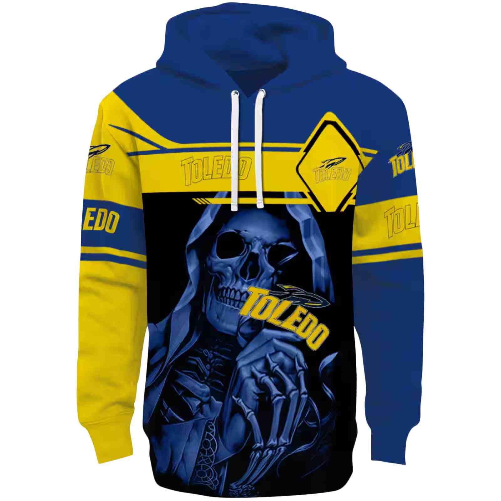 Personalized Toledo Rockets Grim Reaper Blue Black Hoodie