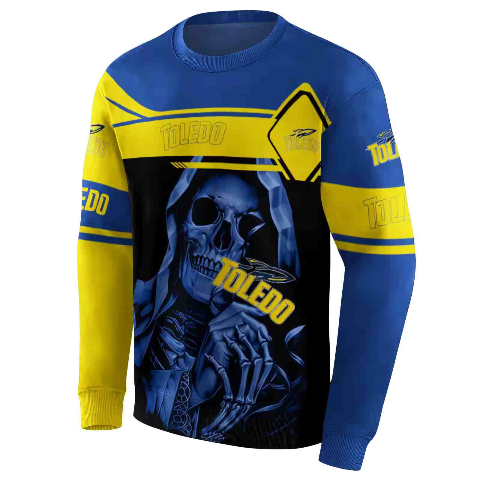 personalized toledo rockets grim reaper blue black hoodie new arrival