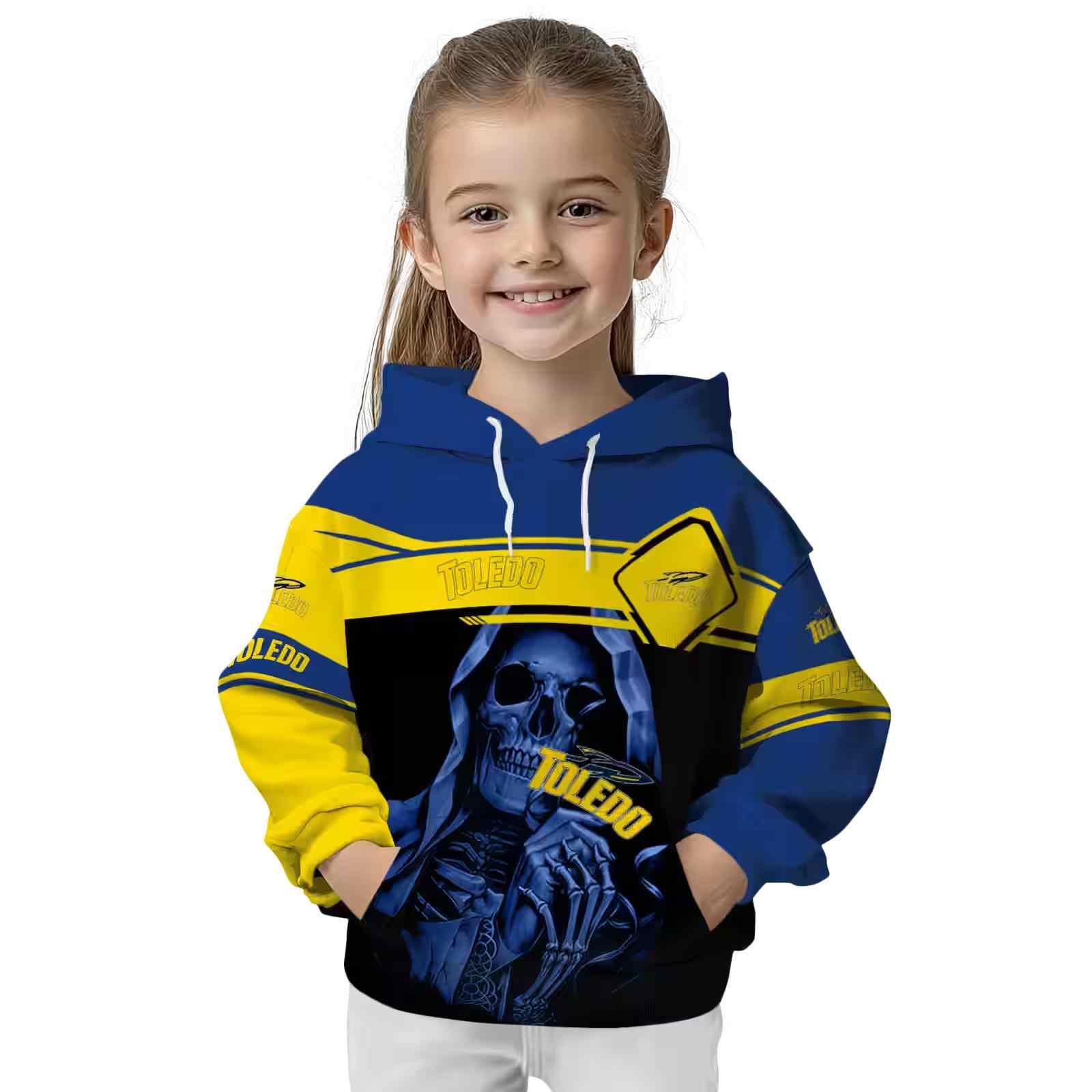 personalized toledo rockets grim reaper blue black hoodie top rated