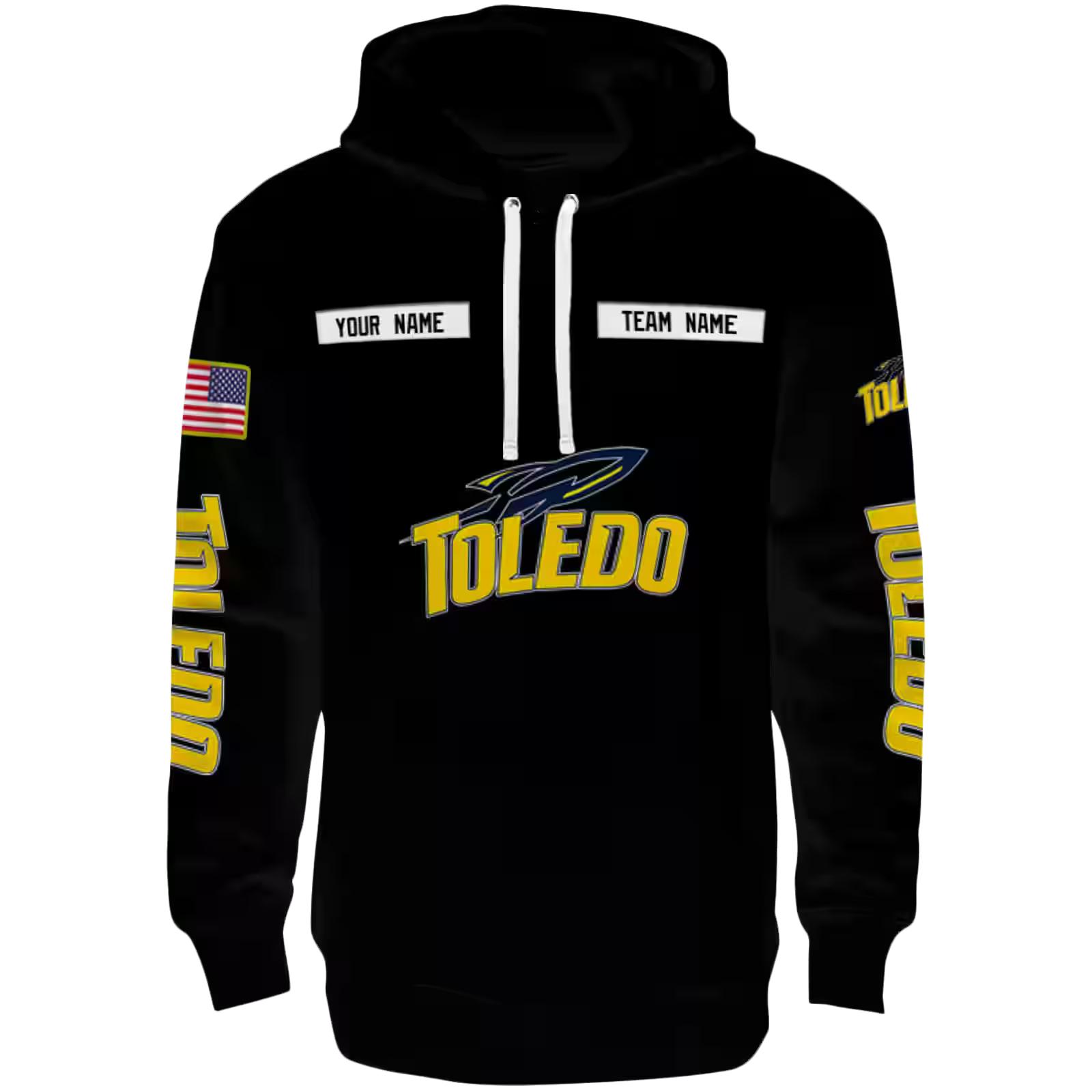 Personalized Toledo Rockets Punisher Skull Black Hoodie