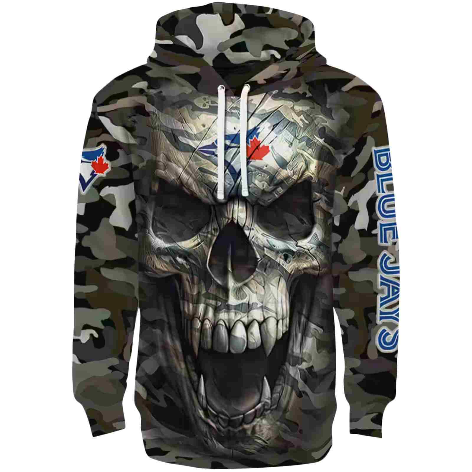 Personalized Toronto Blue Jays Camo Skull Hoodie