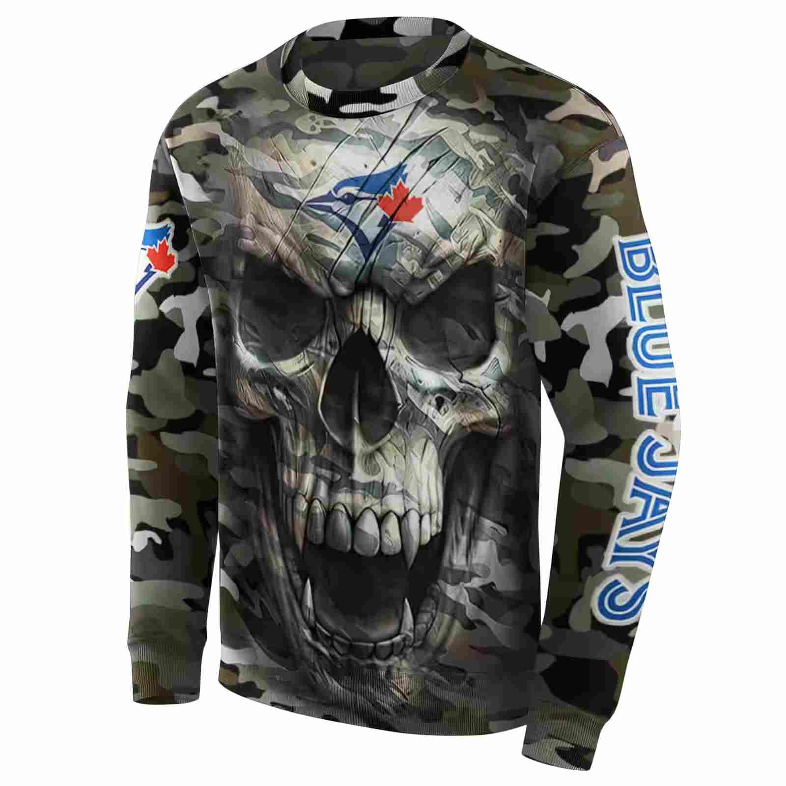 personalized toronto blue jays camo skull hoodie new arrival