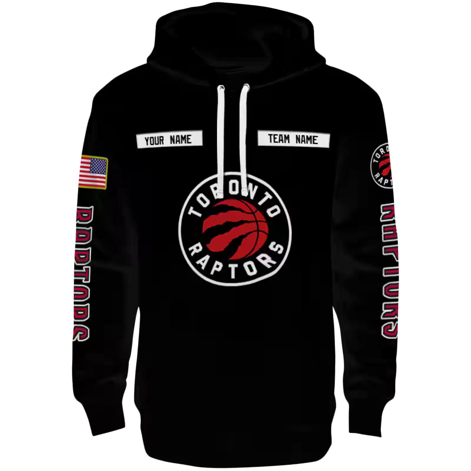 Personalized Toronto Raptors Punisher Skull Black Hoodie