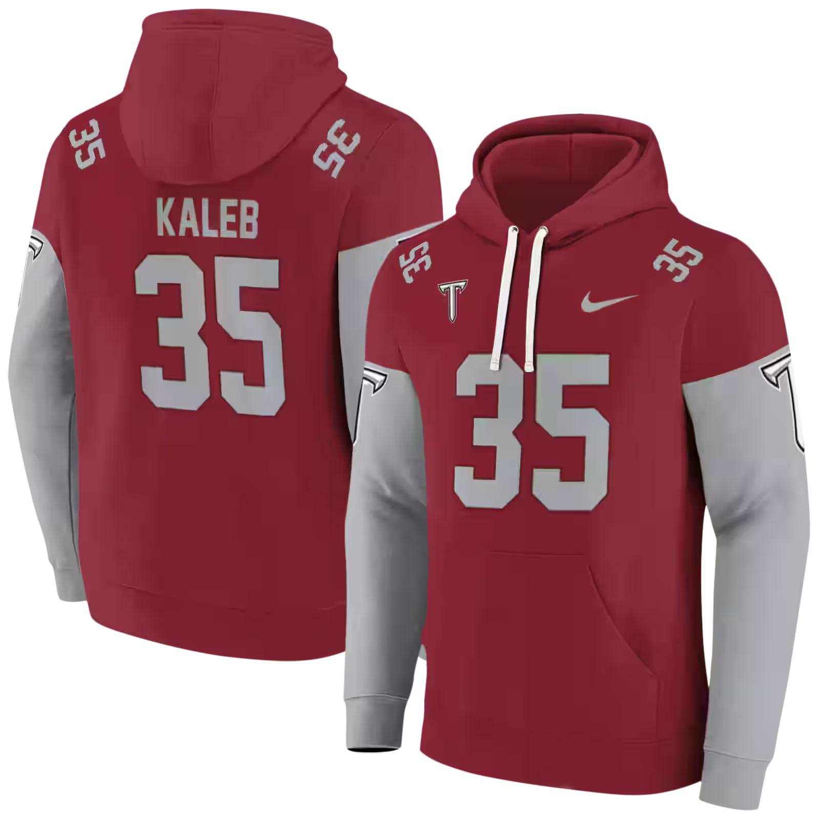 personalized troy trojans minimal design red hoodie fashion forward