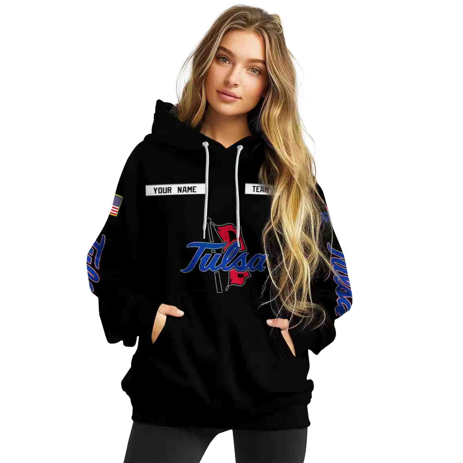 personalized tulsa golden hurricane punisher skull black hoodie high quality