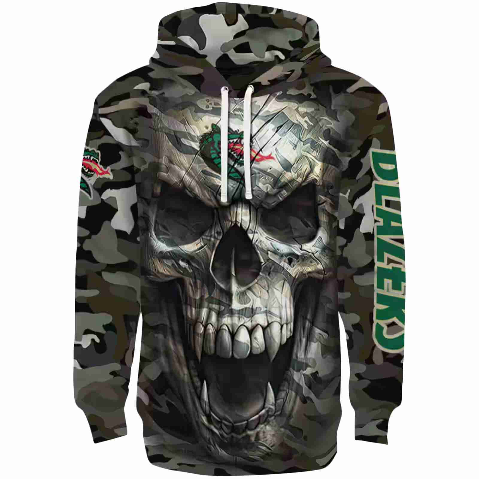Personalized UAB Blazers Camo Skull Hoodie