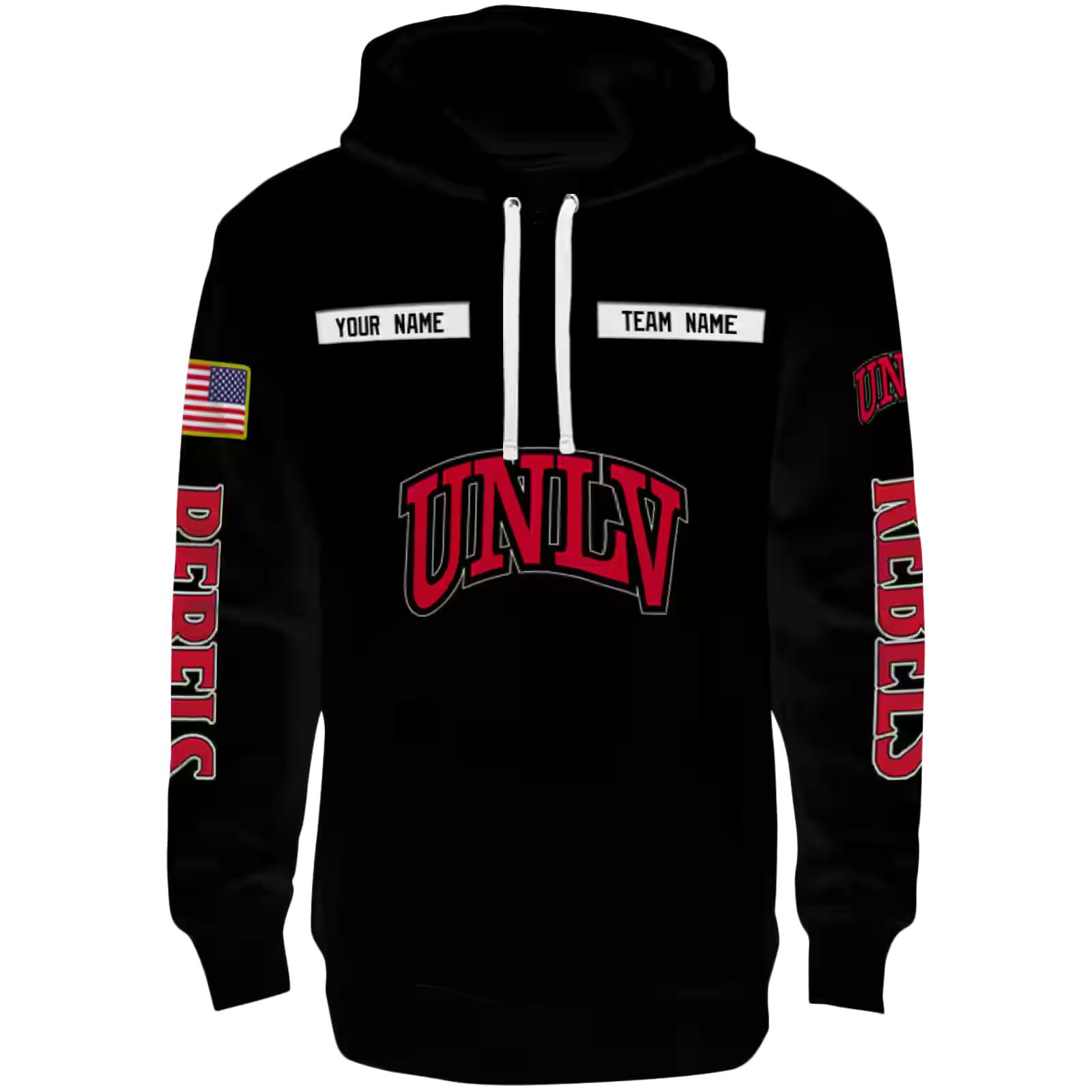 Personalized UNLV Rebels Punisher Skull Black Hoodie