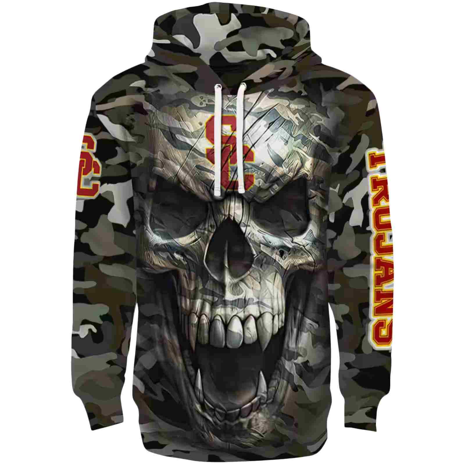 Personalized USC Trojans Camo Skull Hoodie