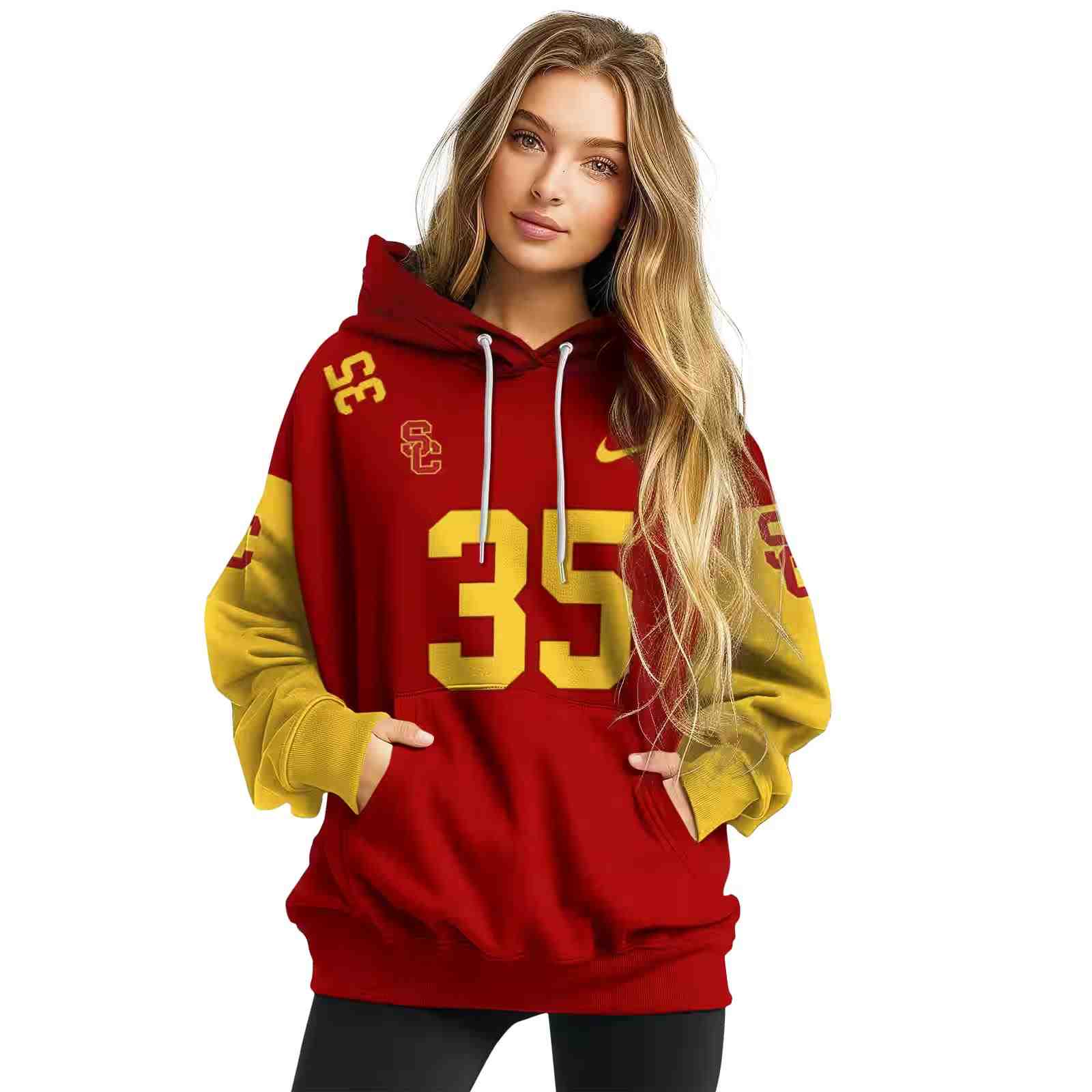 personalized usc trojans minimal design red hoodie high quality