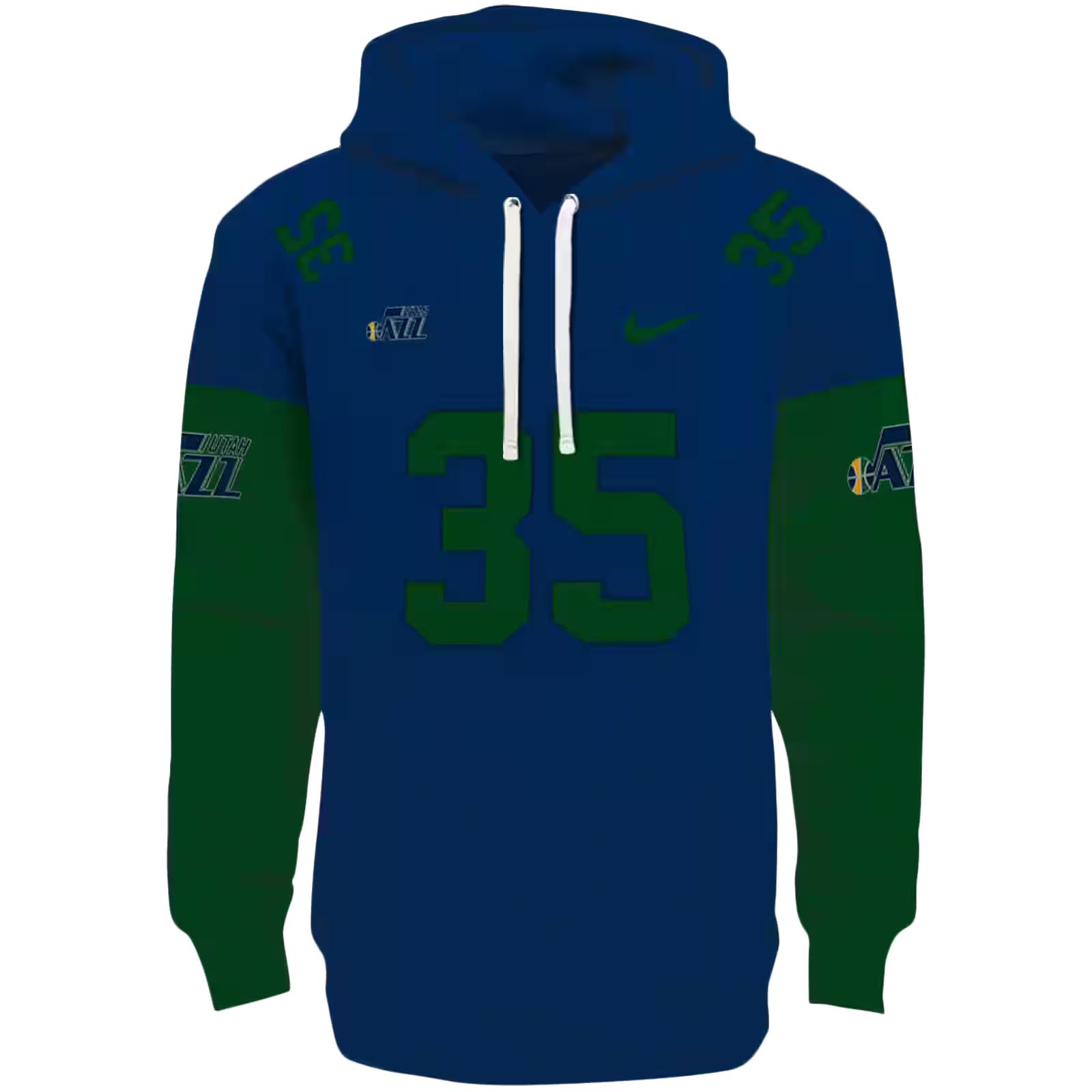 Personalized Utah Jazz Minimal Design Navy Hoodie