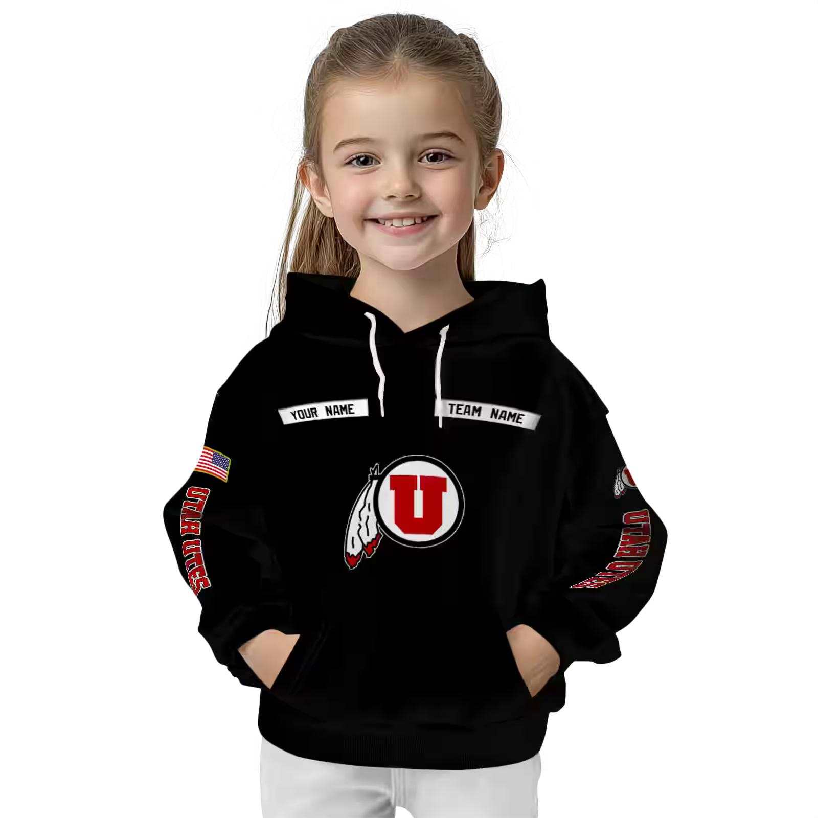 personalized utah utes punisher skull black hoodie top rated