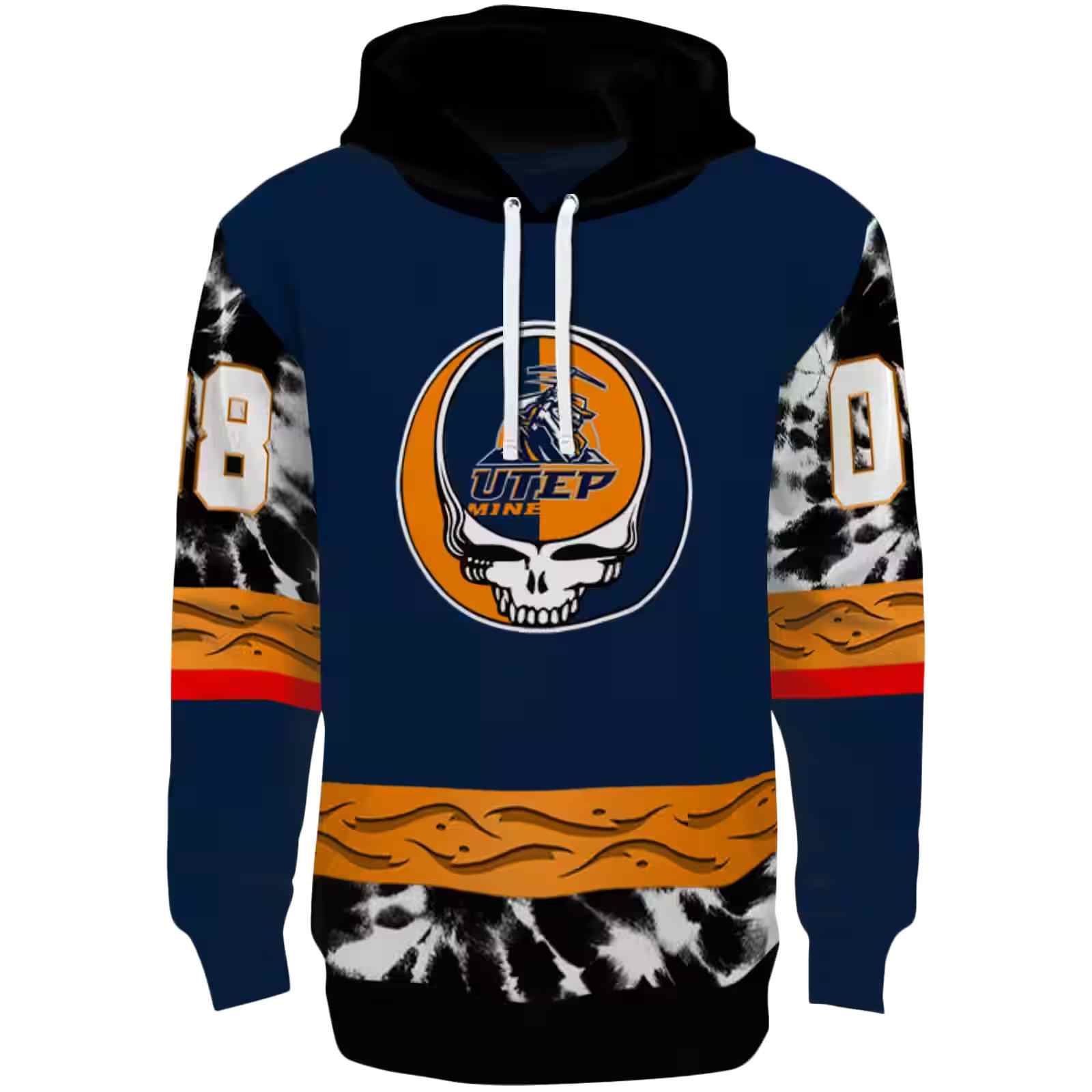 Personalized UTEP Miners Grateful Vibes Blue Hoodie