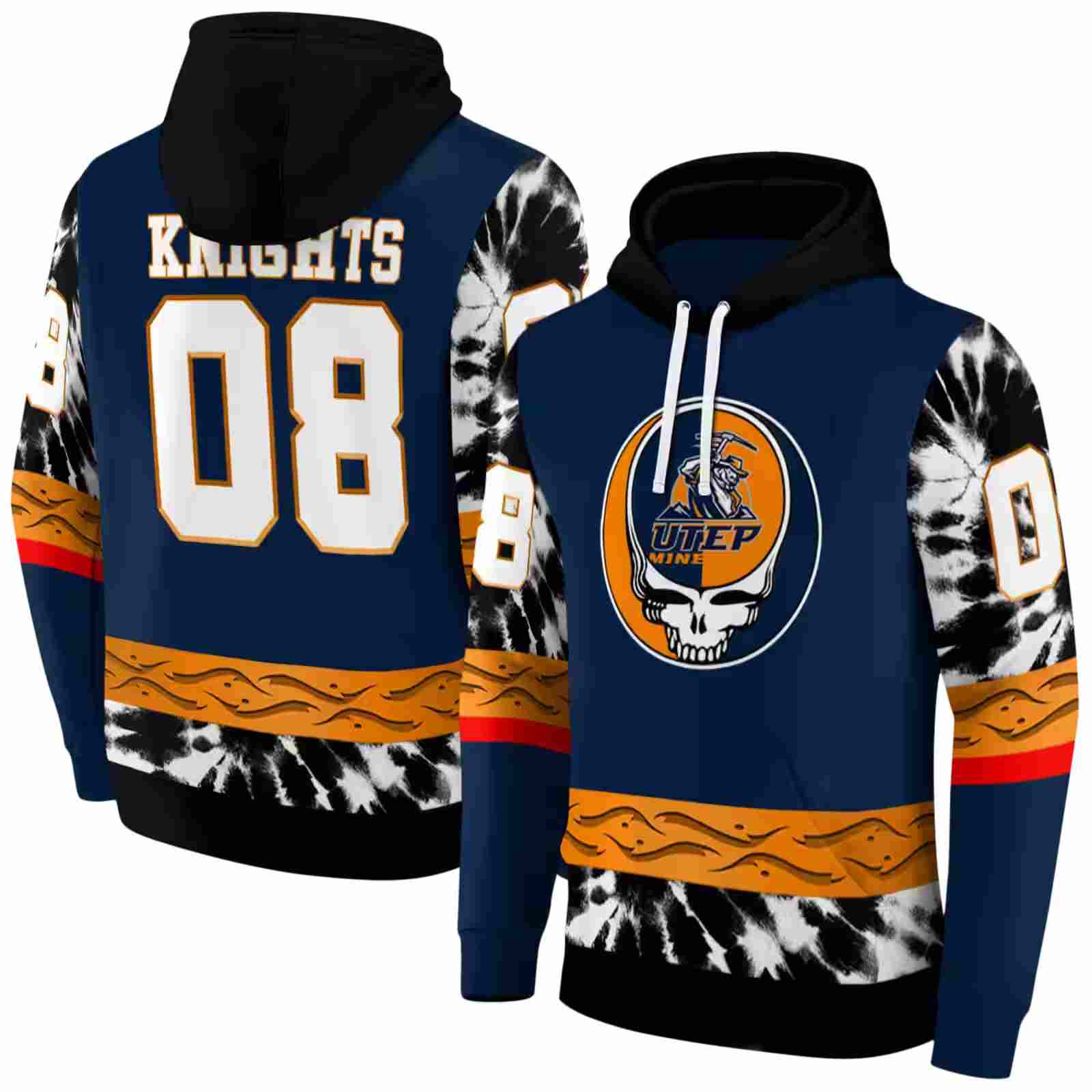 personalized utep miners grateful vibes blue hoodie fashion forward