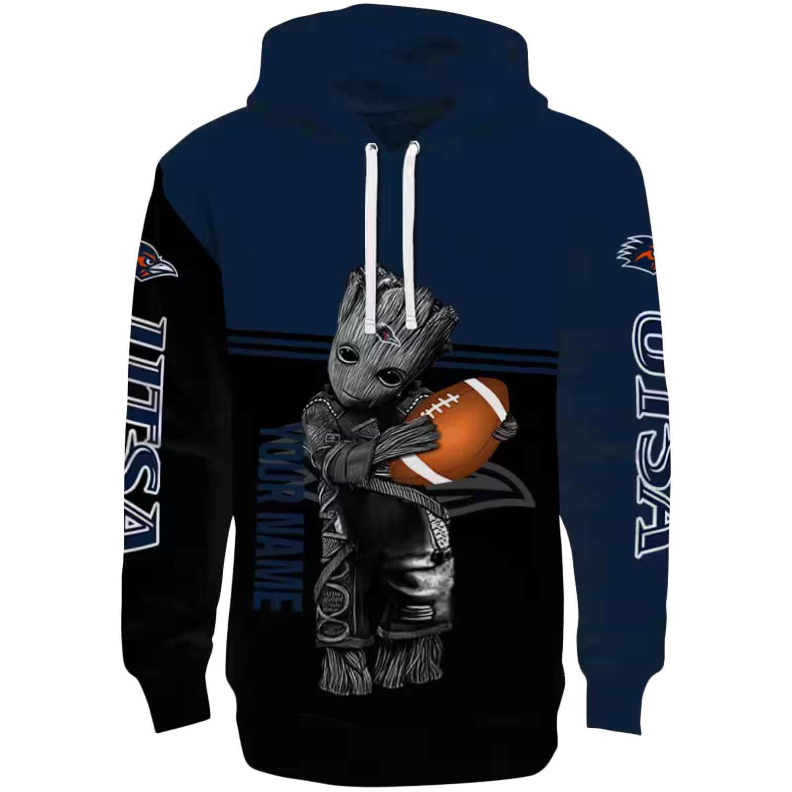 Personalized UTSA Roadrunners Baby Groot Orange Black Hoodie