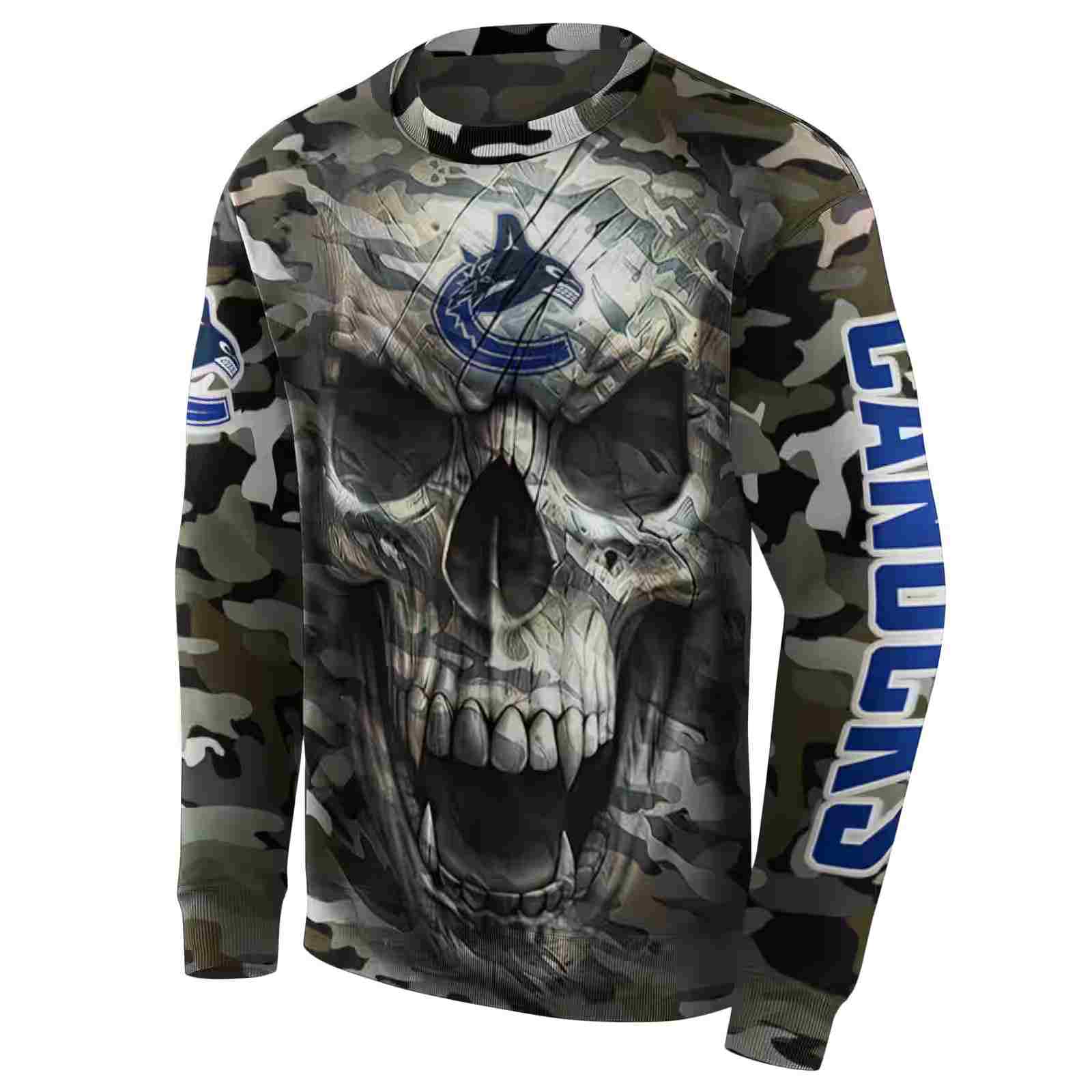 personalized vancouver canucks camo skull hoodie new arrival