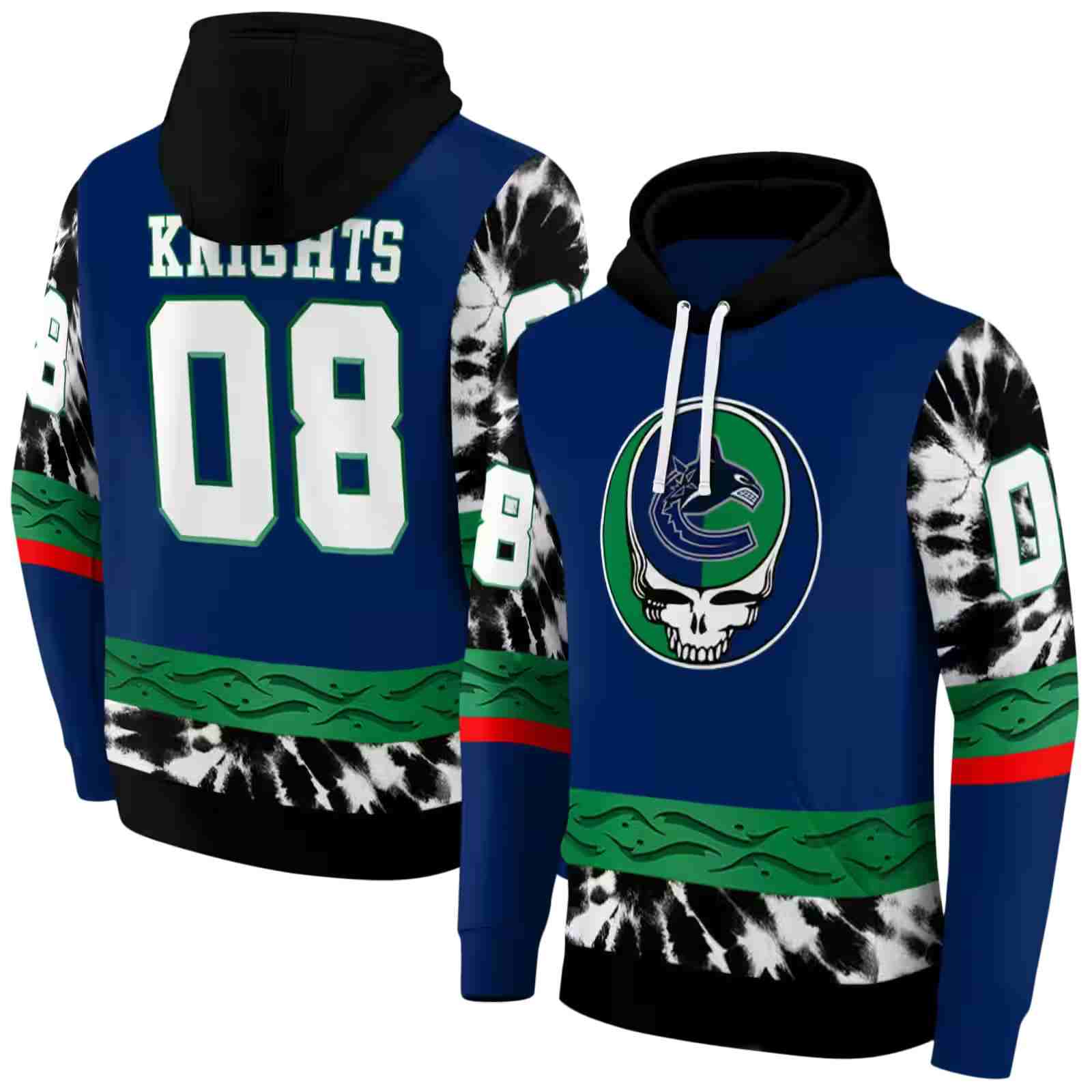 personalized vancouver canucks grateful vibes blue hoodie fashion forward