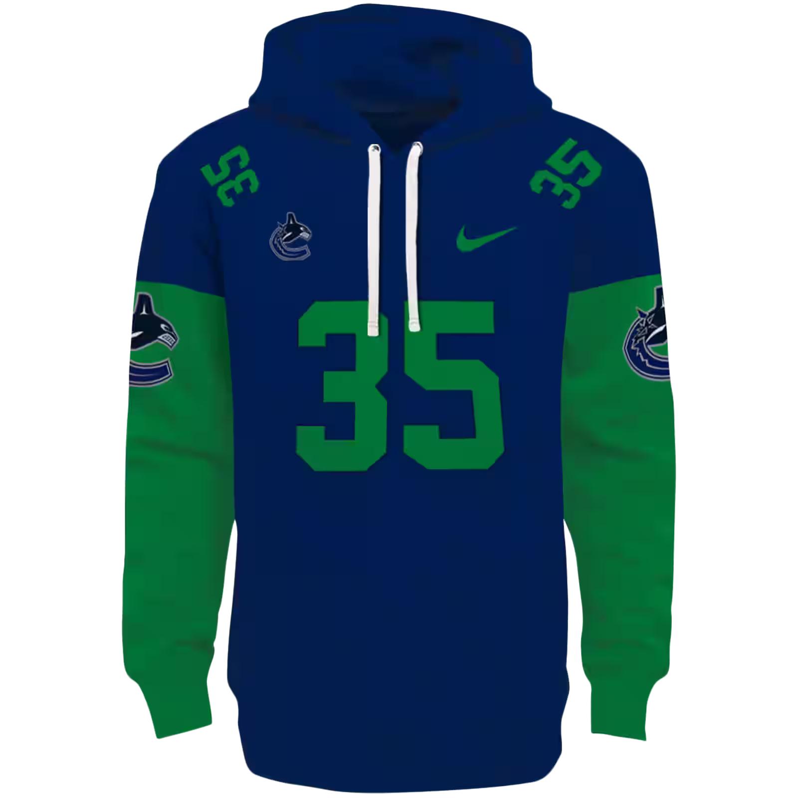 Personalized Vancouver Canucks Minimal Design Blue Hoodie