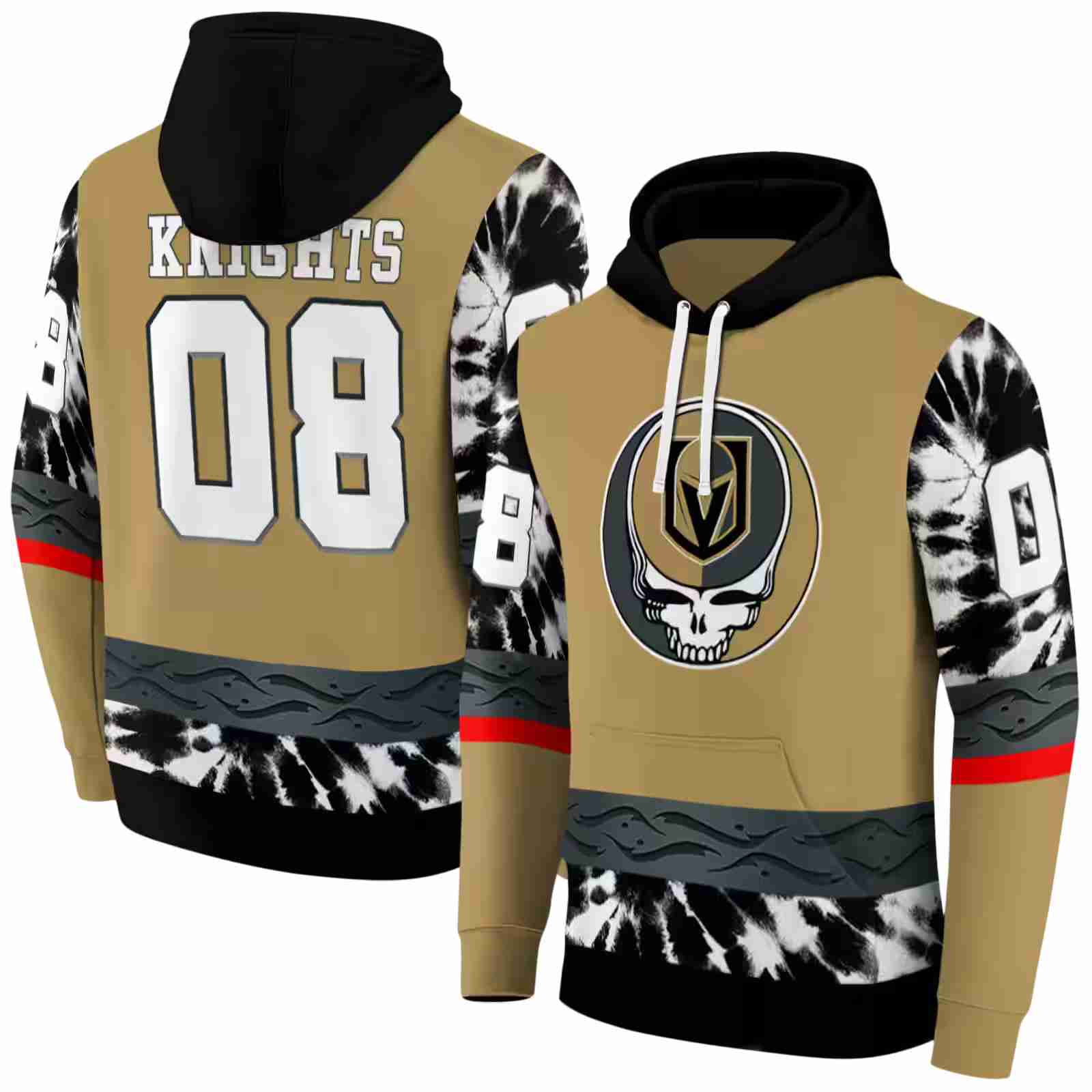 personalized vegas golden knights grateful vibes tan hoodie fashion forward