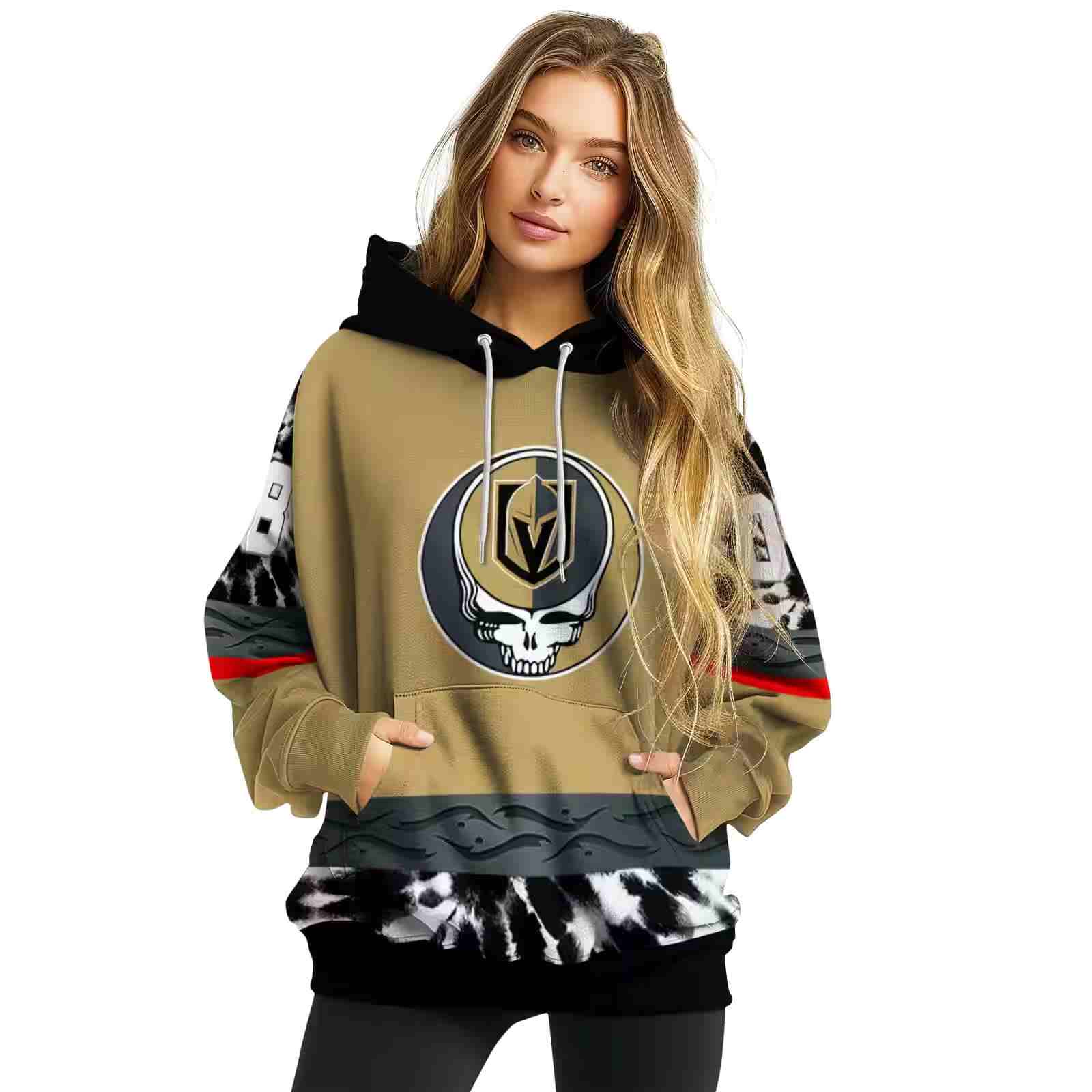 personalized vegas golden knights grateful vibes tan hoodie high quality