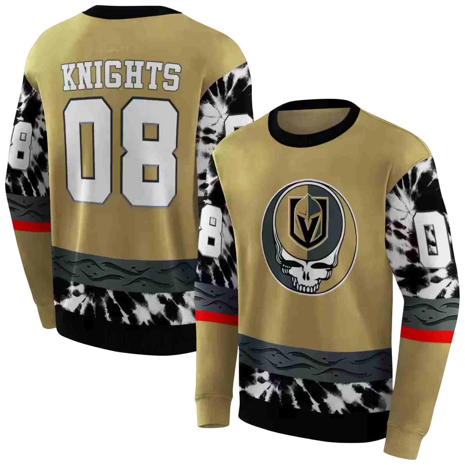 personalized vegas golden knights grateful vibes tan hoodie premium grade