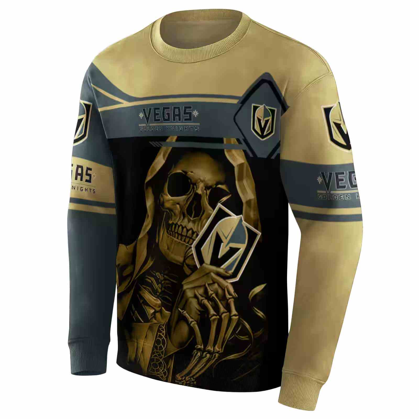 personalized vegas golden knights grim reaper tan black hoodie new arrival