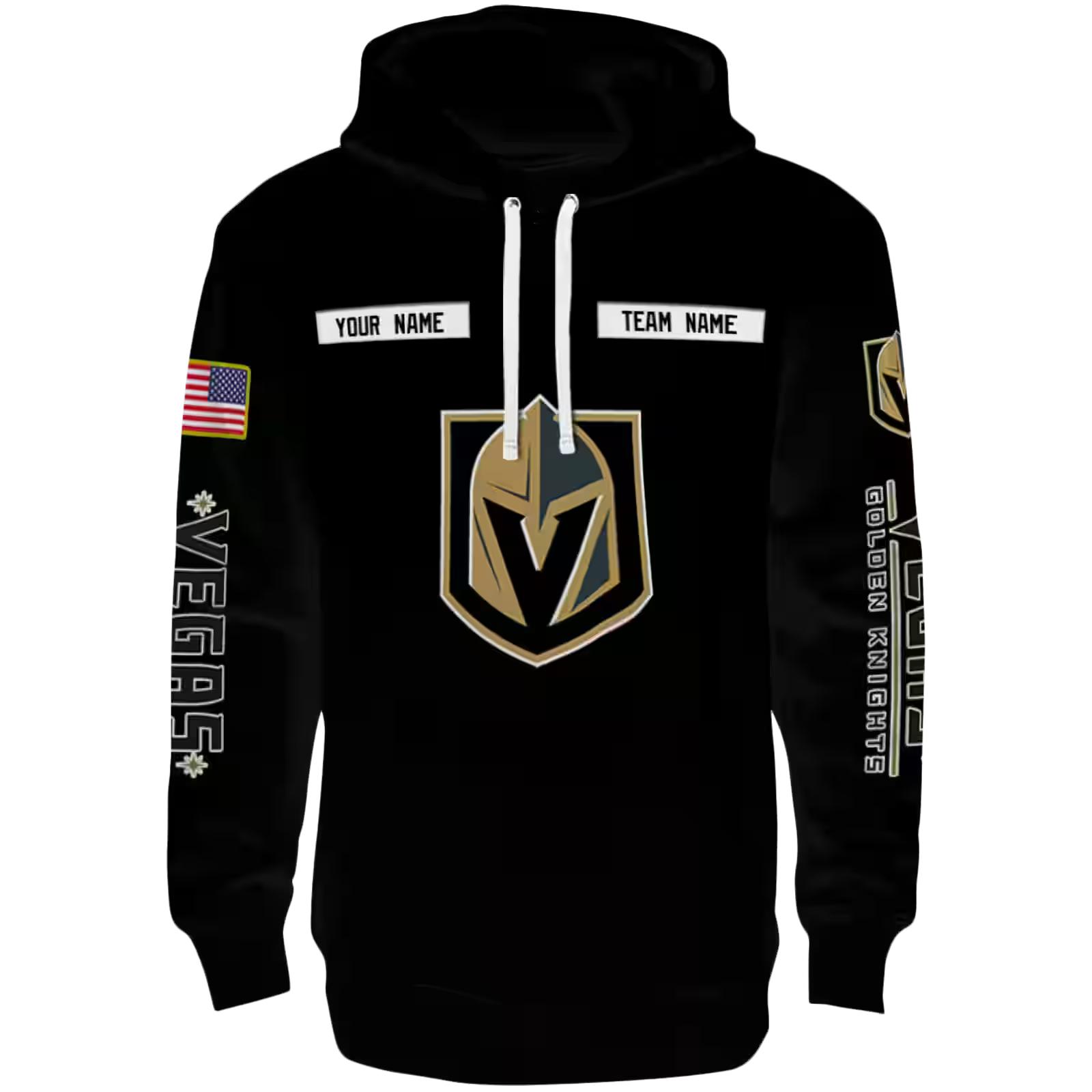 Personalized Vegas Golden Knights Punisher Skull Black Hoodie