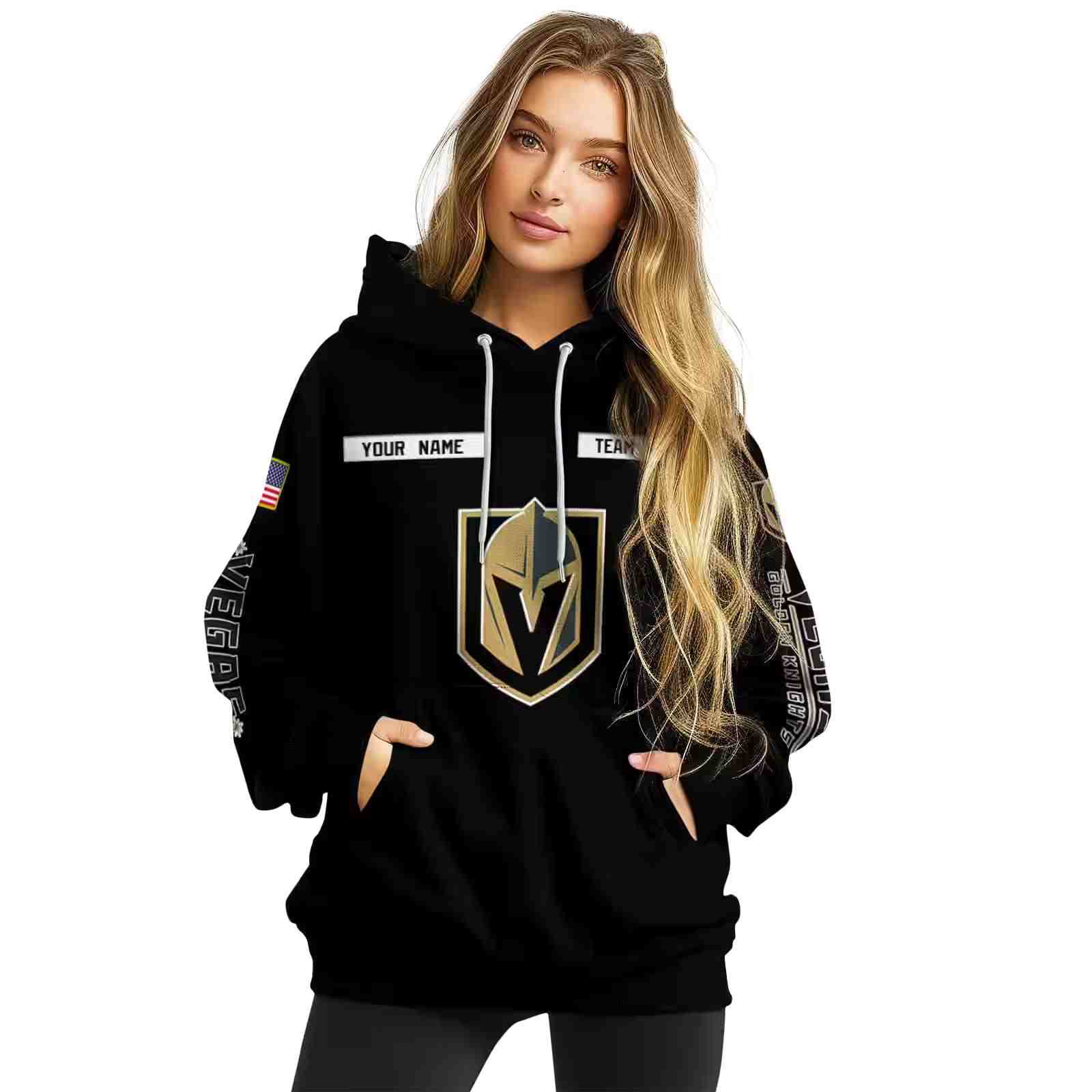 personalized vegas golden knights punisher skull black hoodie high quality