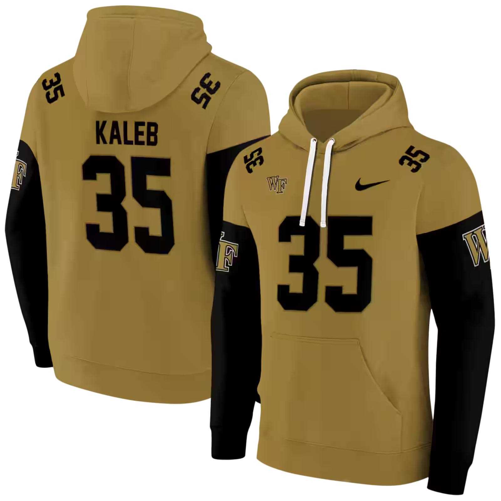 personalized wake forest demon deacons minimal design gold hoodie fashion forward