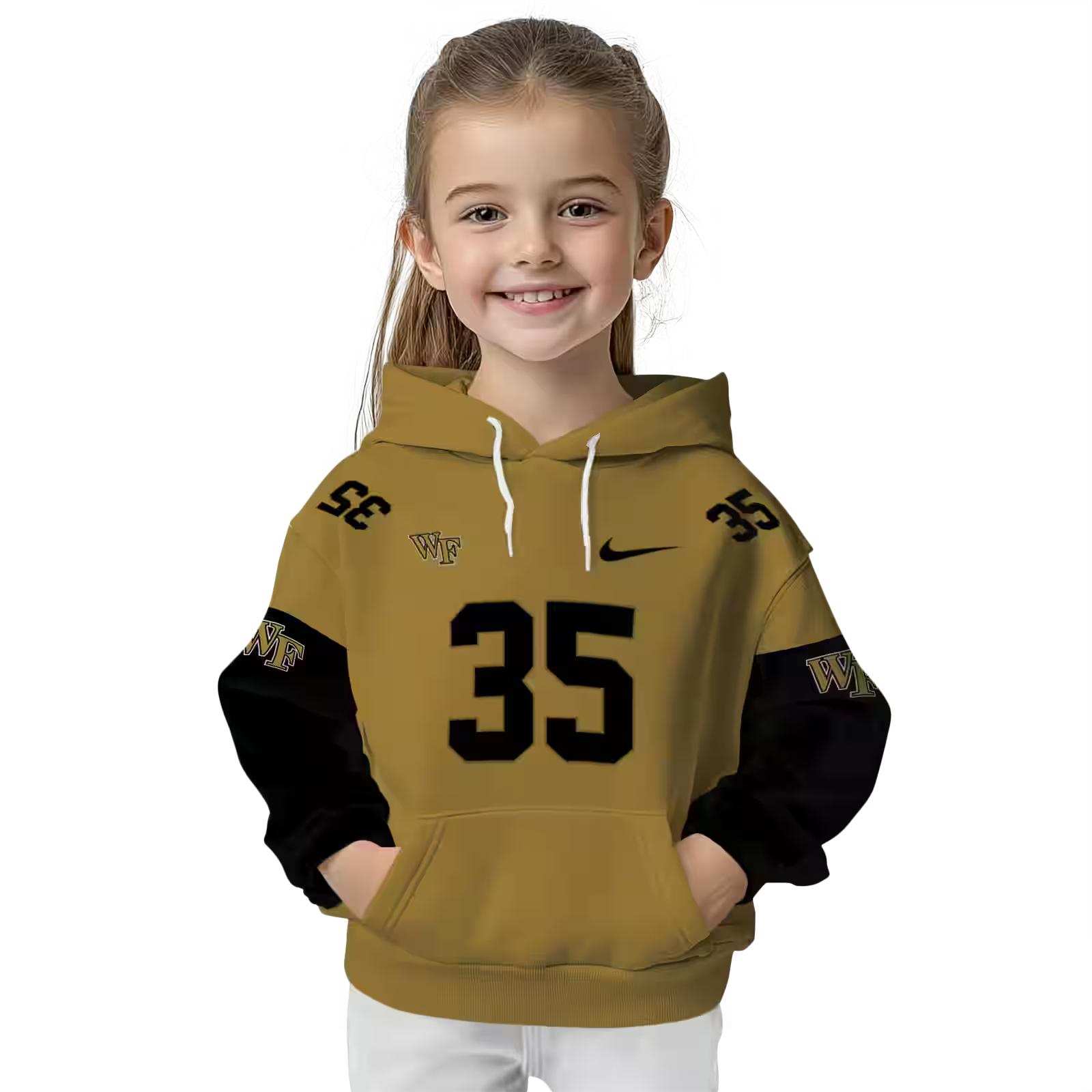 personalized wake forest demon deacons minimal design gold hoodie top rated