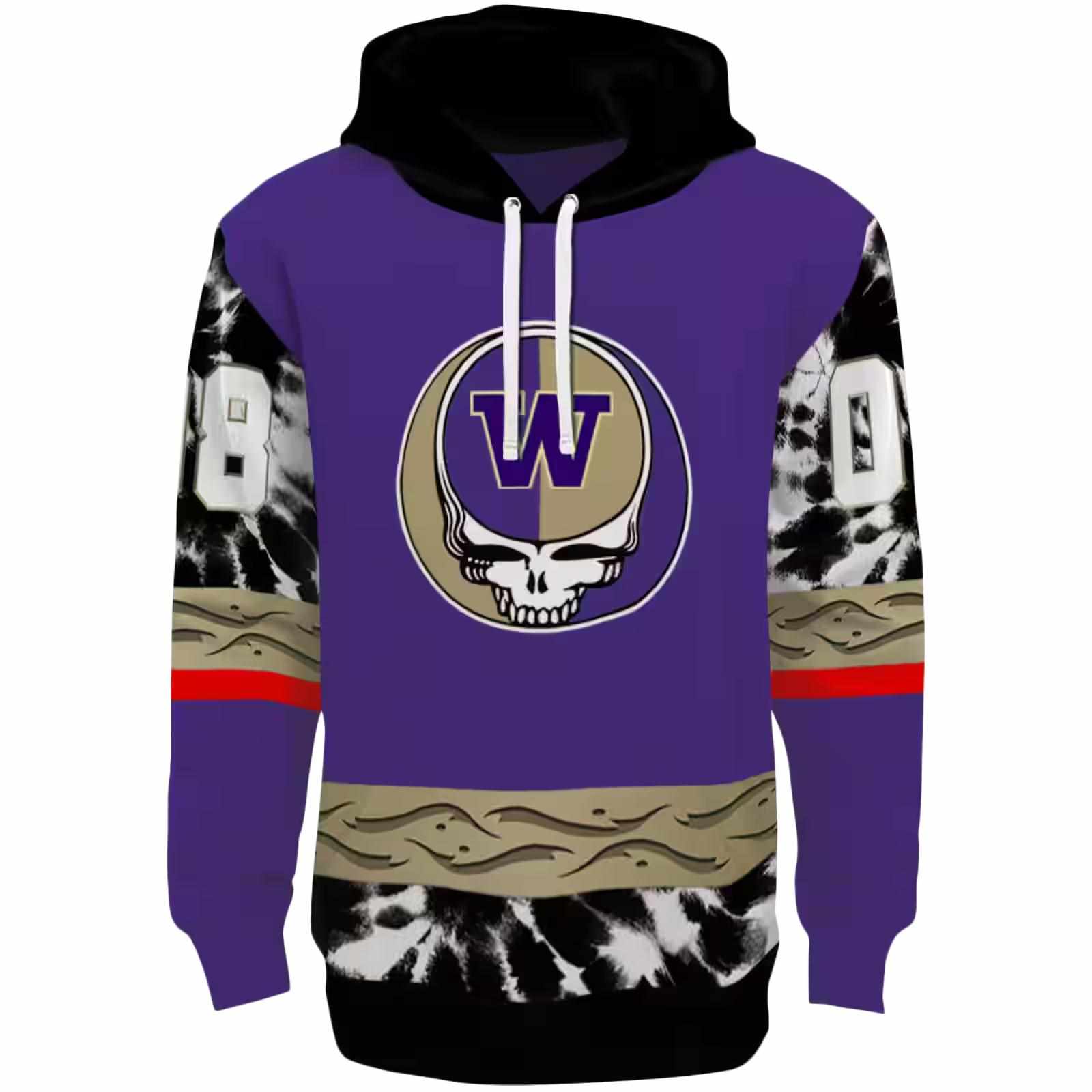 Personalized Washington Huskies Grateful Vibes Purple Hoodie