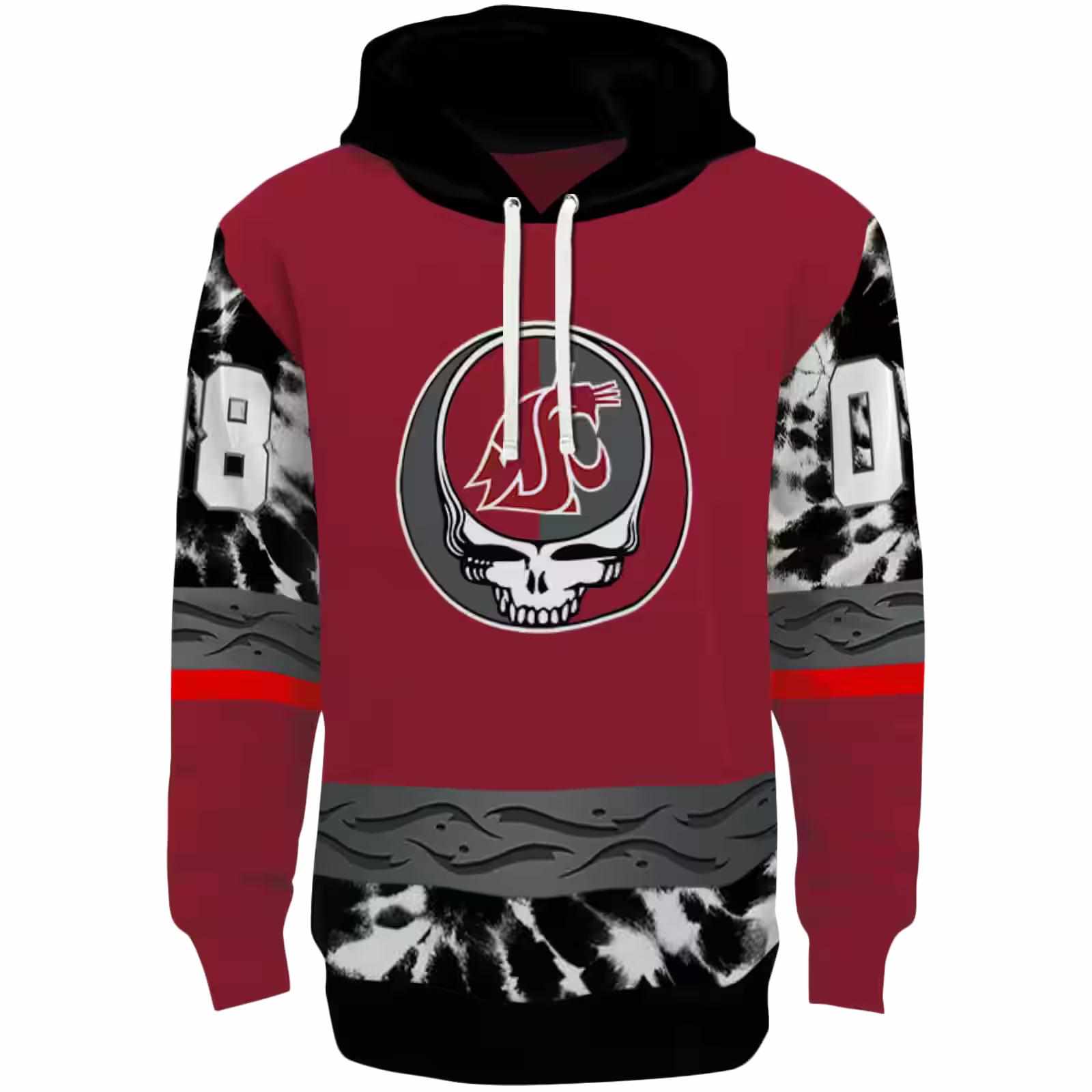 Personalized Washington State Cougars Grateful Vibes Crimson Hoodie