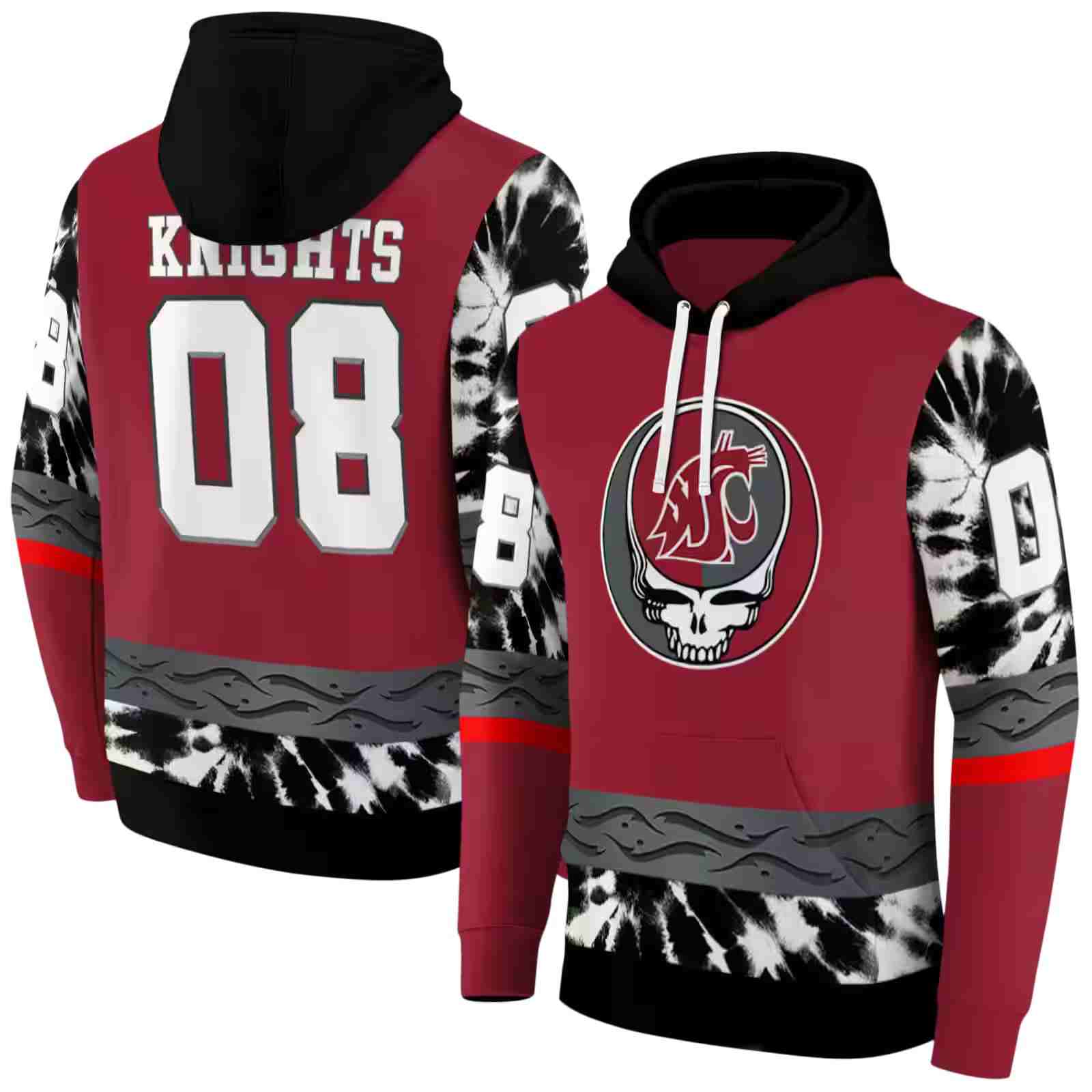 personalized washington state cougars grateful vibes crimson hoodie fashion forward