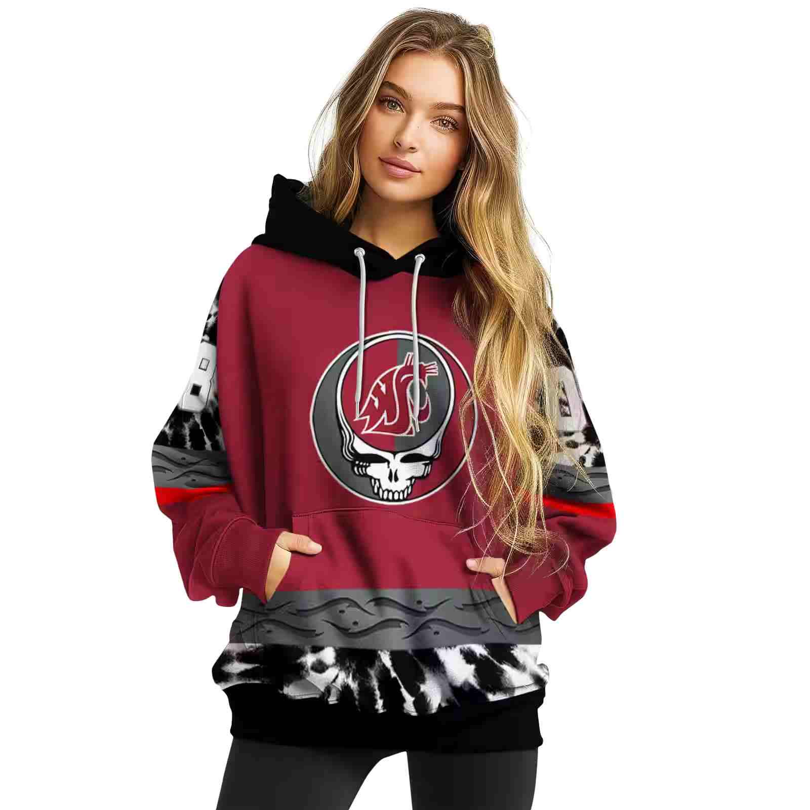 personalized washington state cougars grateful vibes crimson hoodie high quality