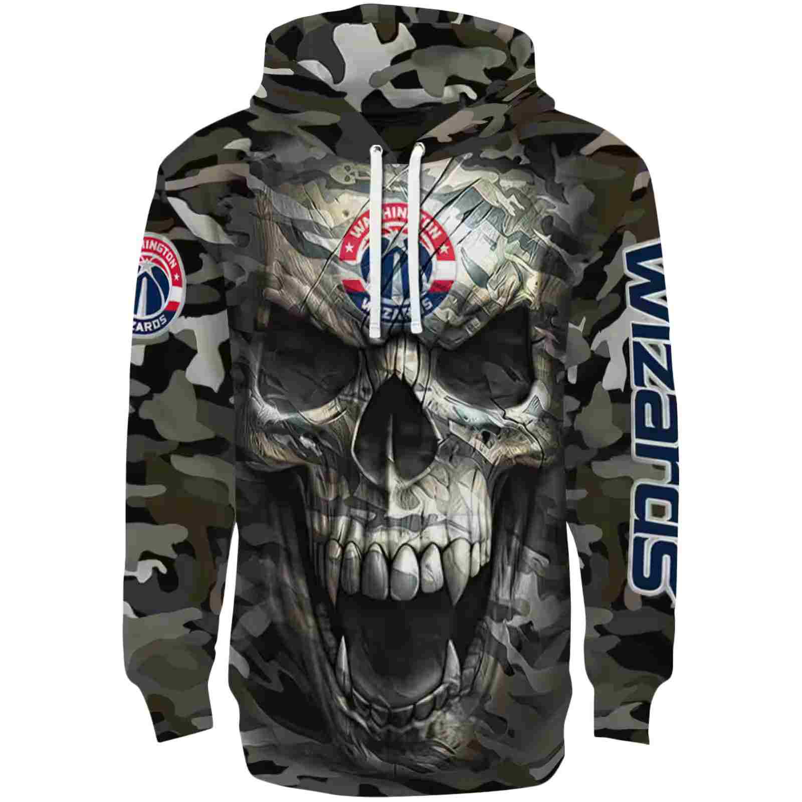 Personalized Washington Wizards Camo Skull Hoodie