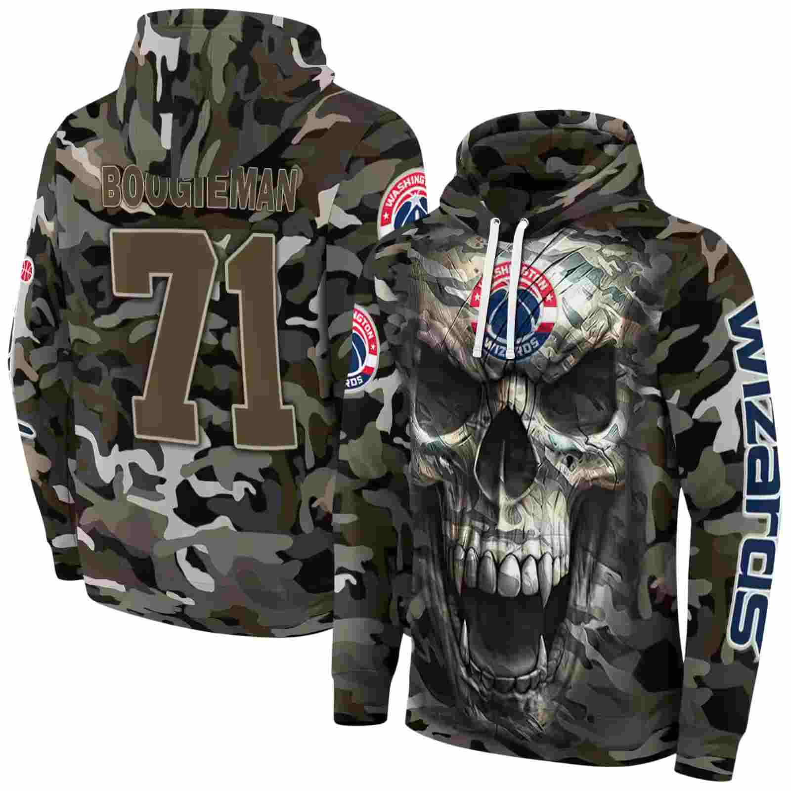 personalized washington wizards camo skull hoodie fashion forward