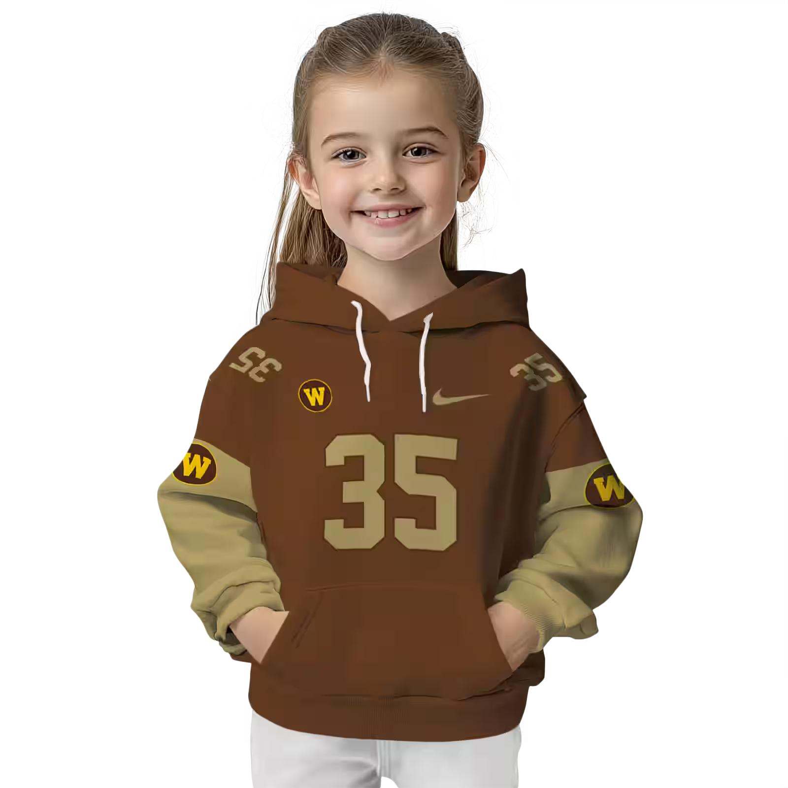 personalized western michigan broncos minimal design brown hoodie top rated