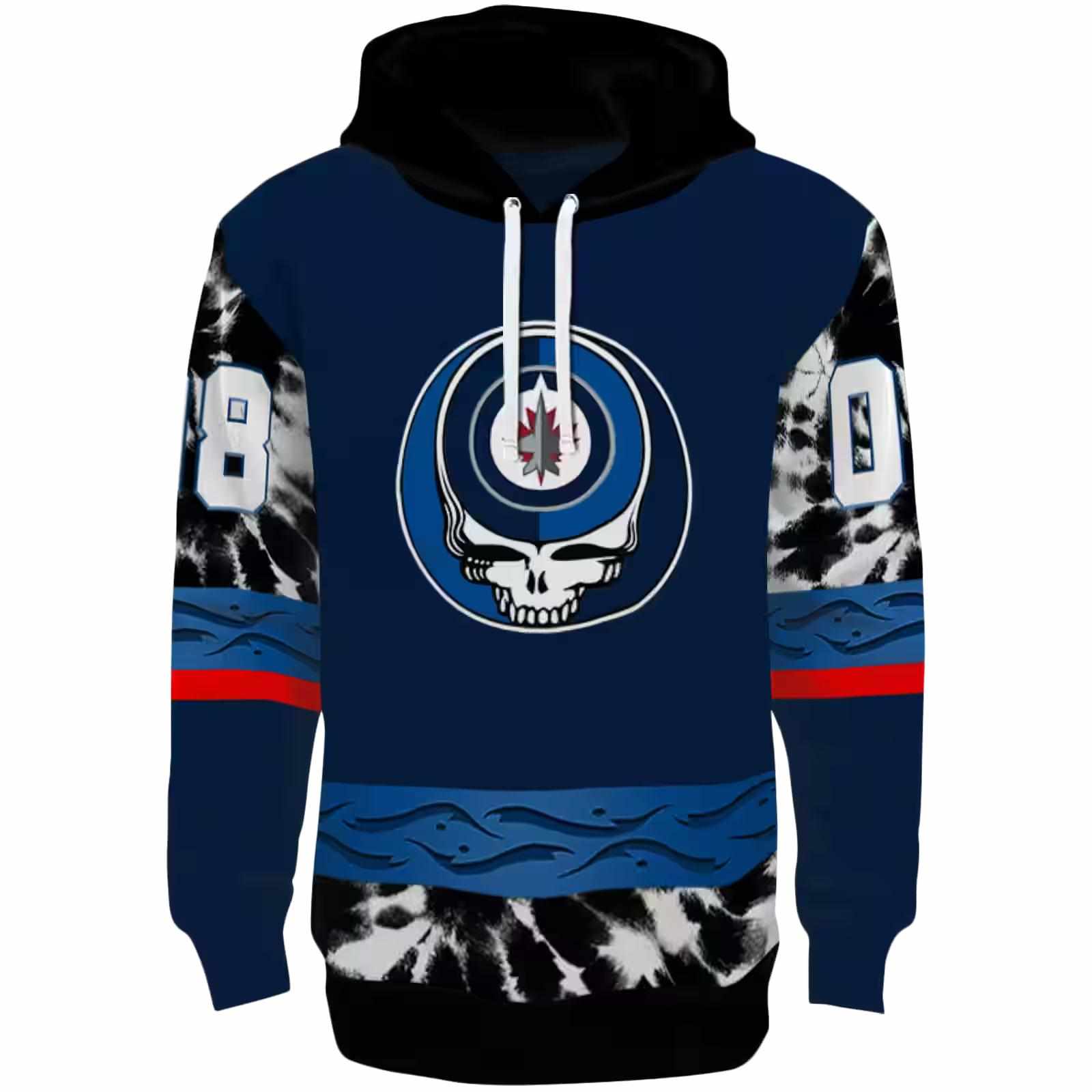 Personalized Winnipeg Jets Grateful Vibes Blue Hoodie