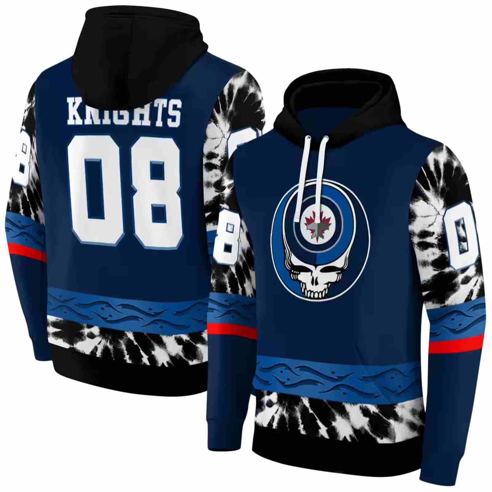 personalized winnipeg jets grateful vibes blue hoodie fashion forward