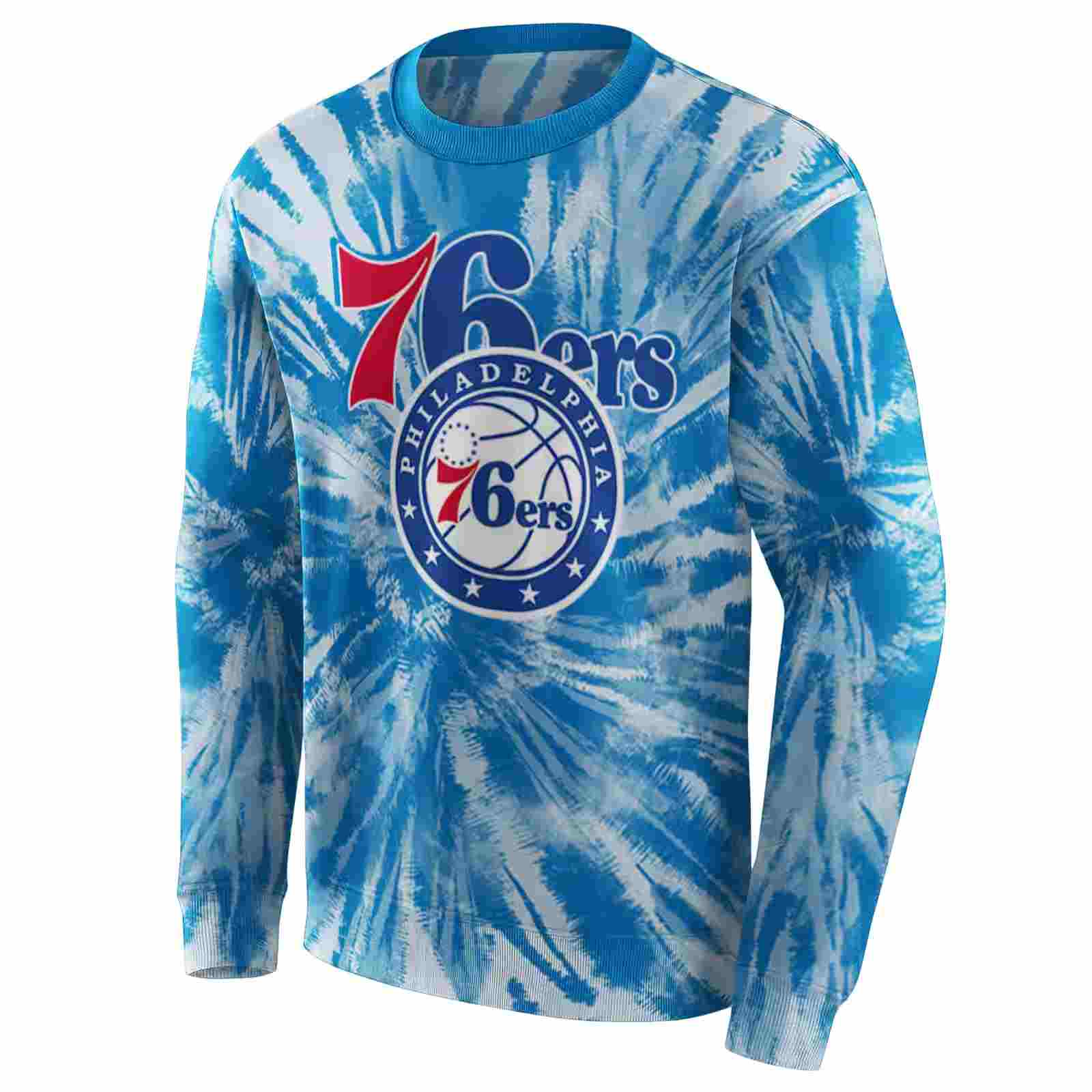 philadelphia 76ers tie dye pattern blue hoodie new arrival