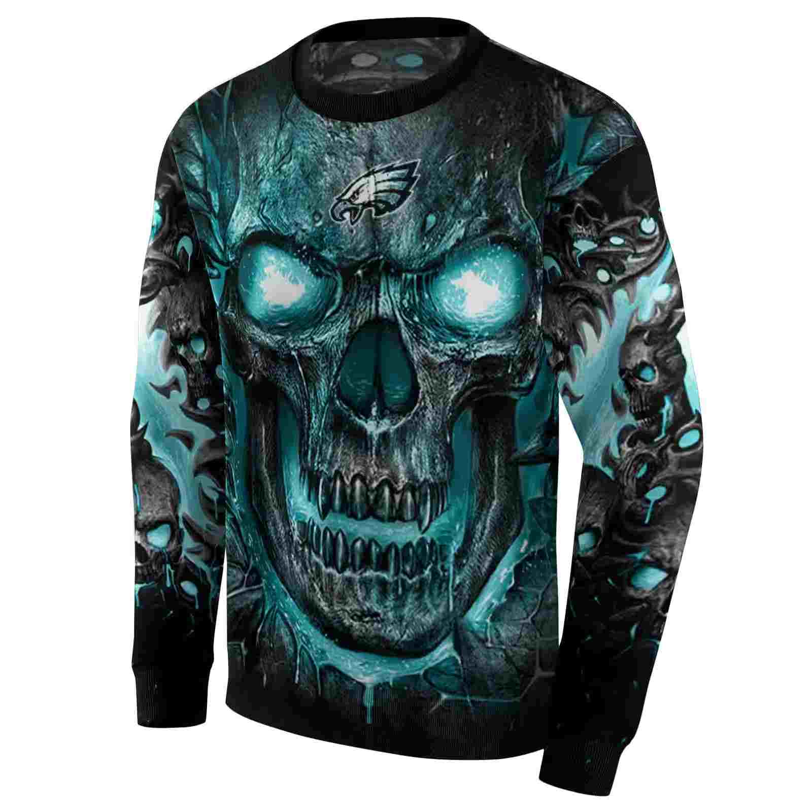 philadelphia eagles demonic skull green black hoodie new arrival