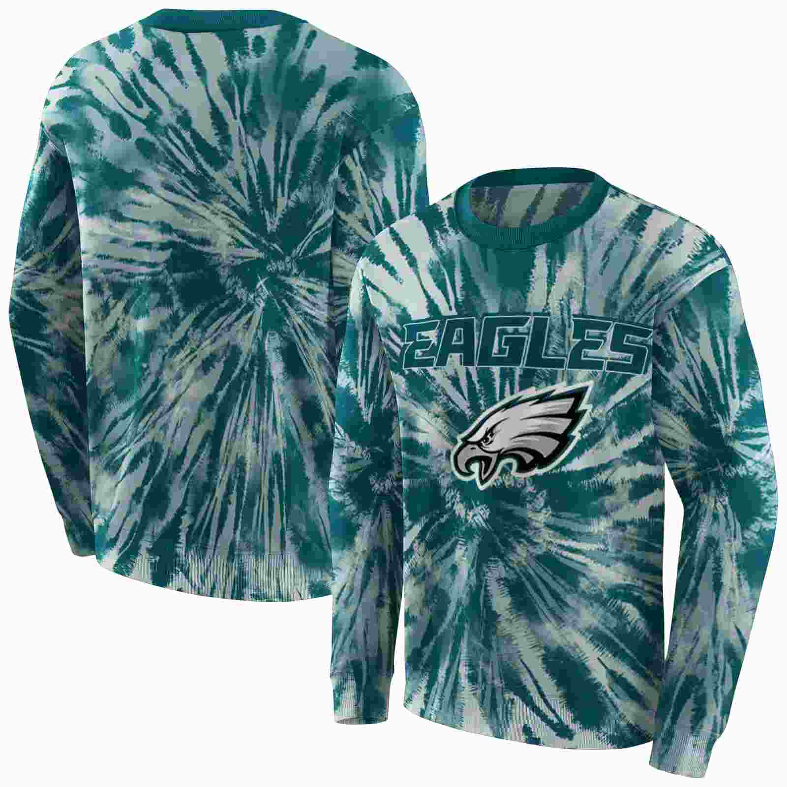 philadelphia eagles tie dye pattern green hoodie premium grade