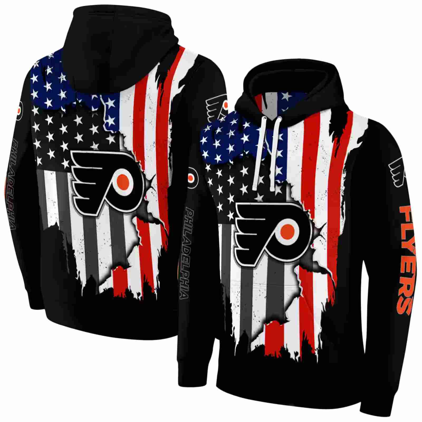 philadelphia flyers american pride black hoodie fashion forward