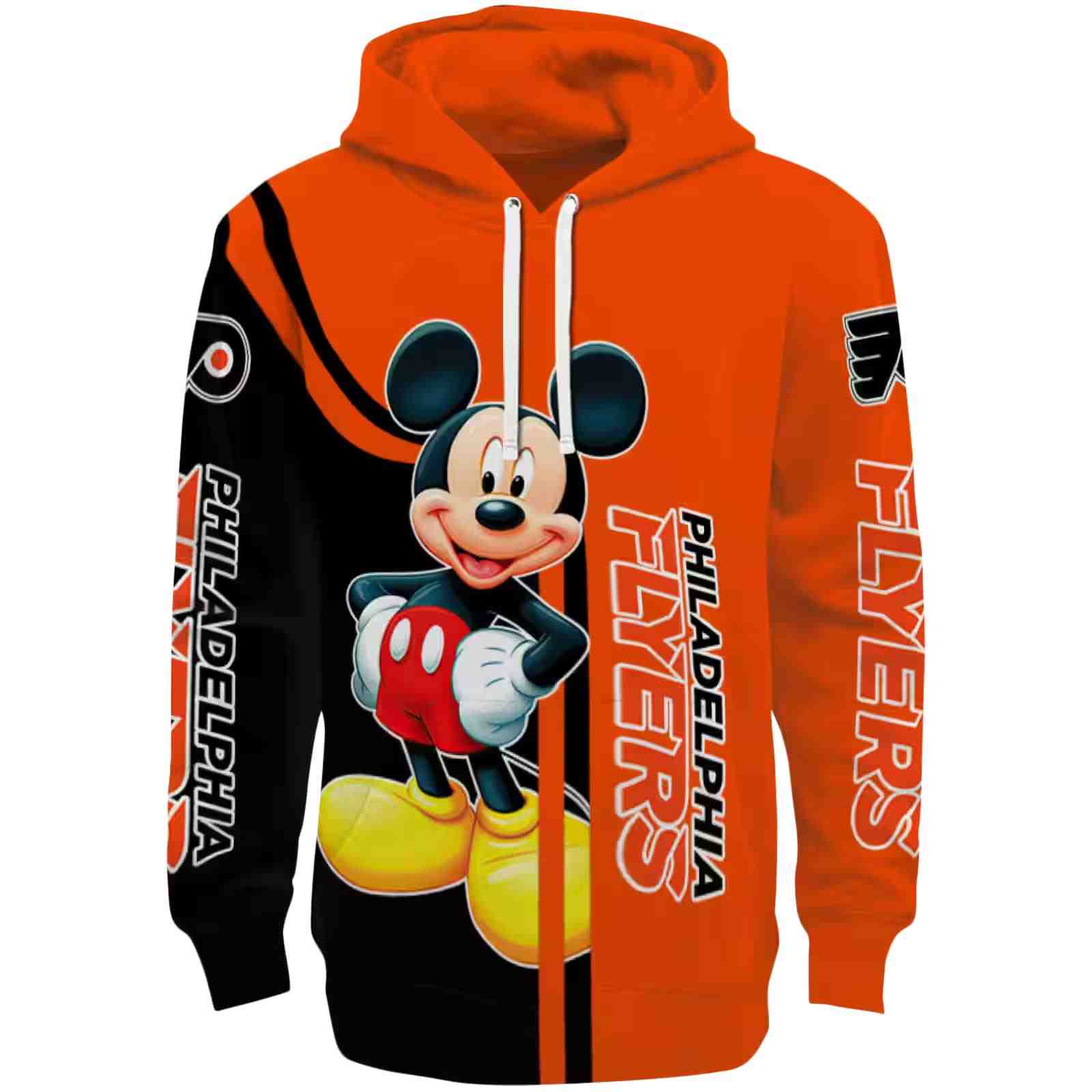 Philadelphia Flyers Mickey Mouse Orange Black Hoodie