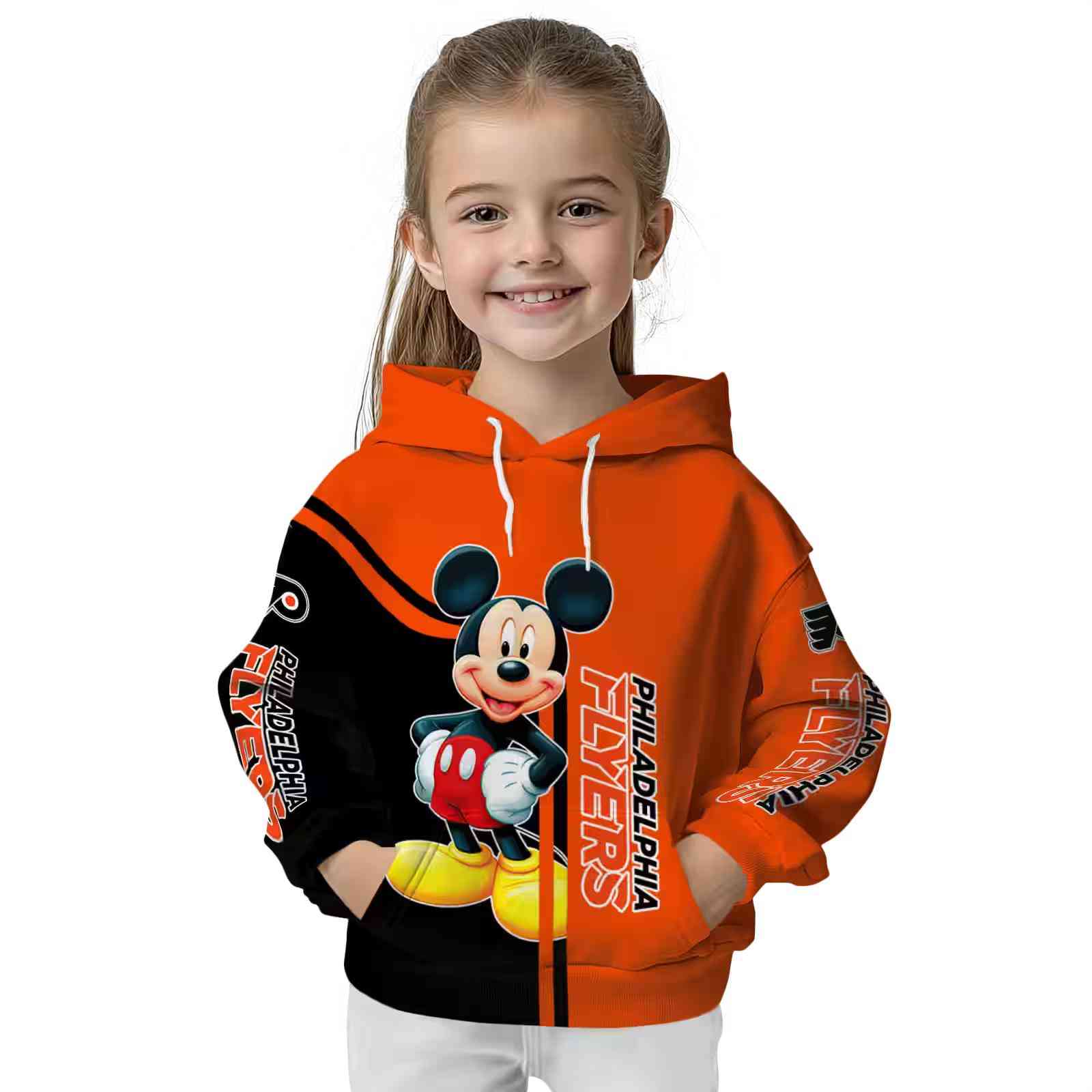 philadelphia flyers mickey mouse orange black hoodie top rated