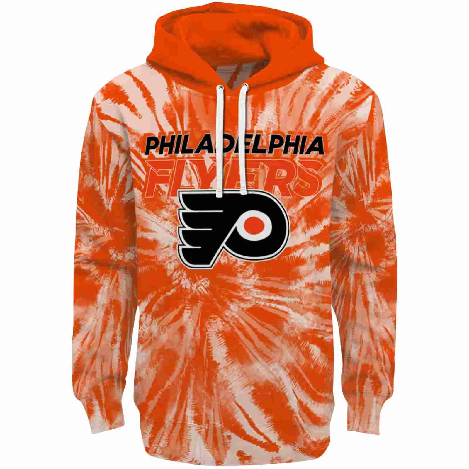 Philadelphia Flyers Tie Dye Pattern Orange Hoodie