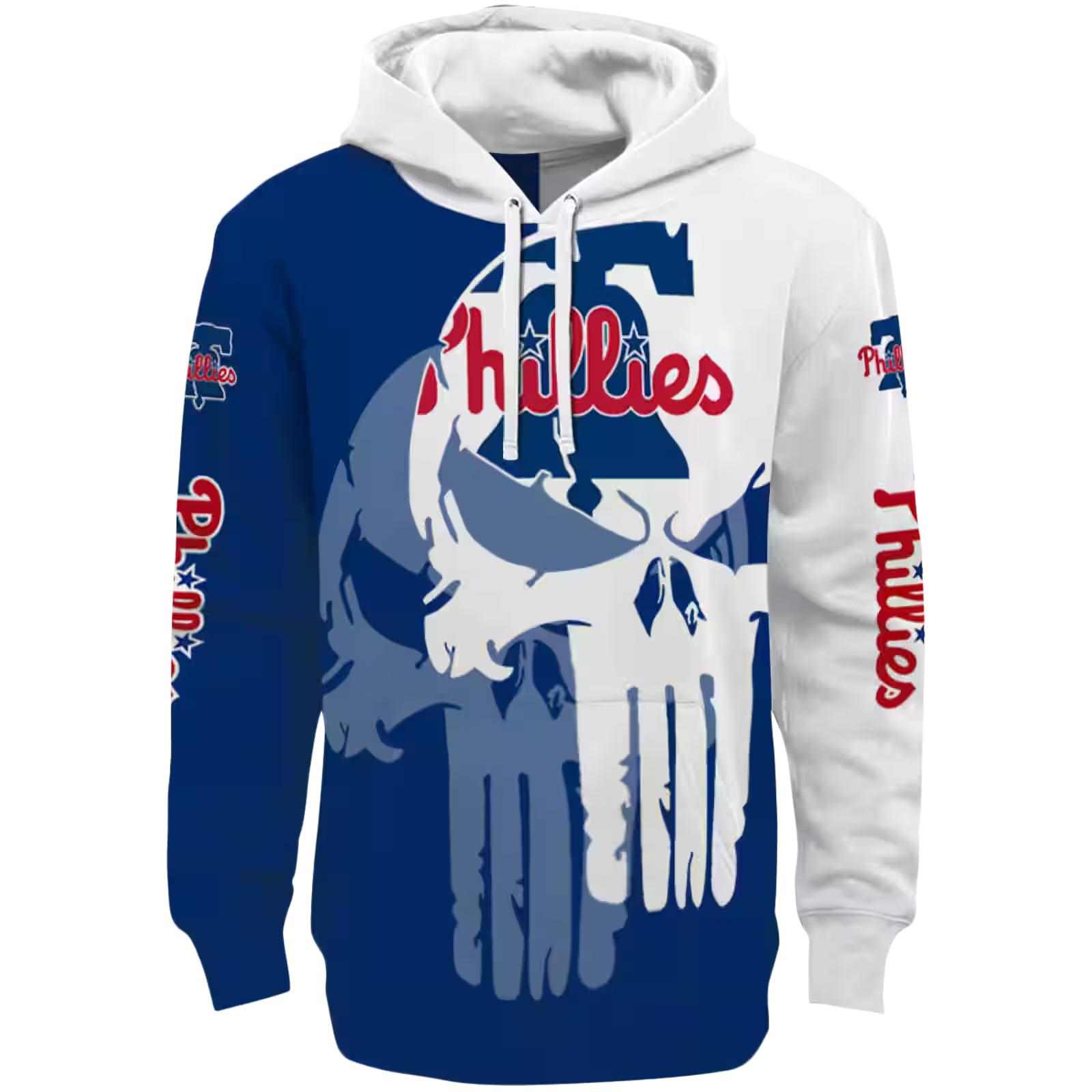 Philadelphia Phillies Graphic Punisher Blue White Hoodie