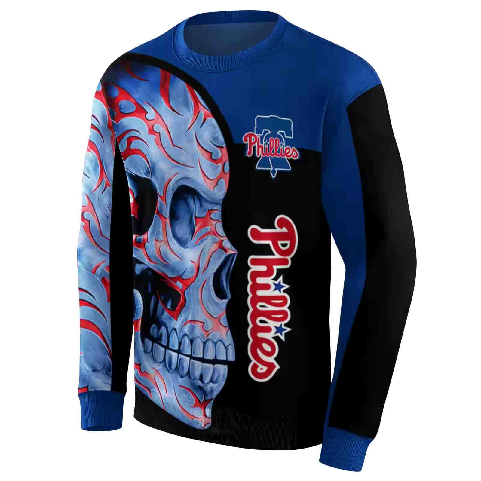 philadelphia phillies skull motif blue black hoodie new arrival