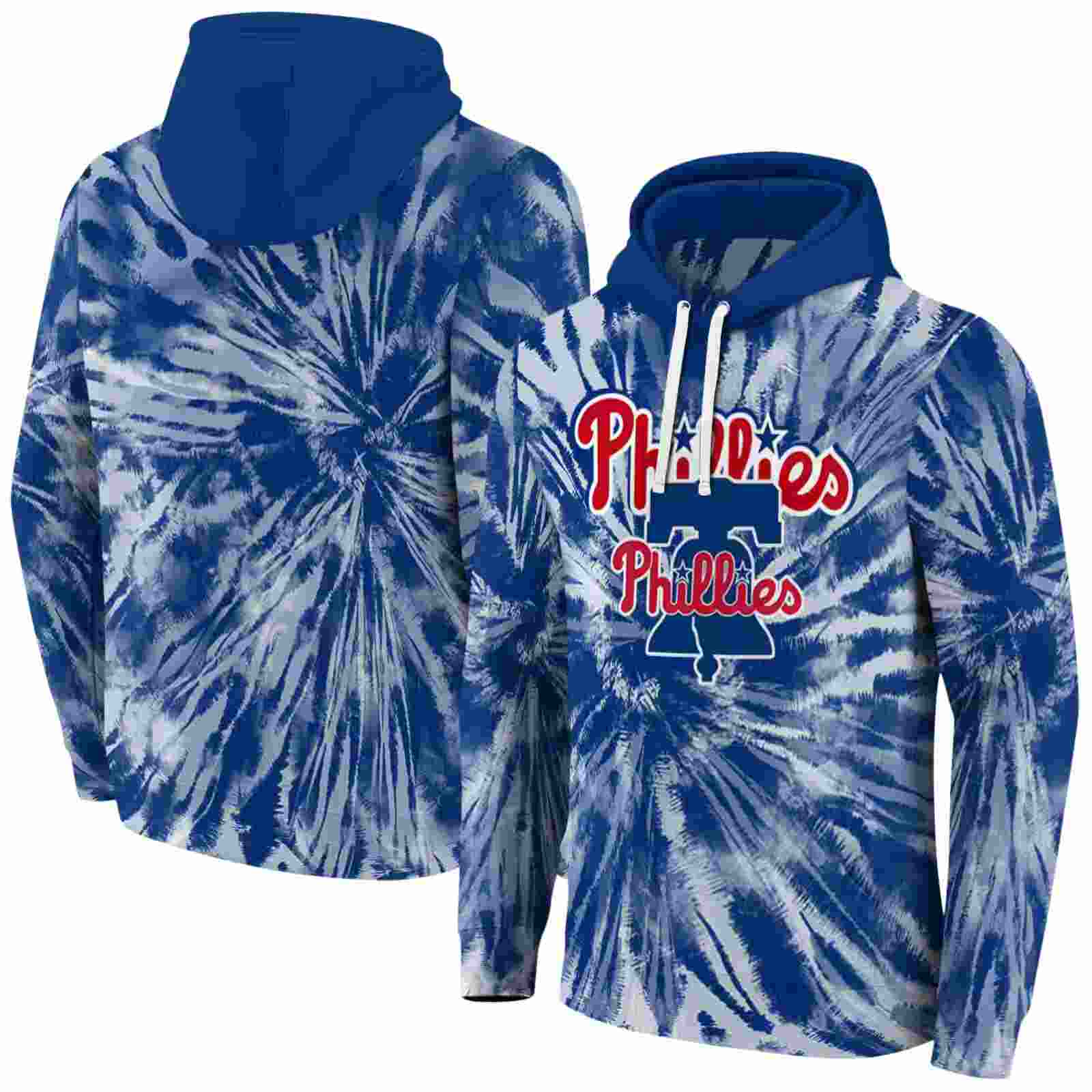 philadelphia phillies tie dye pattern blue hoodie fashion forward