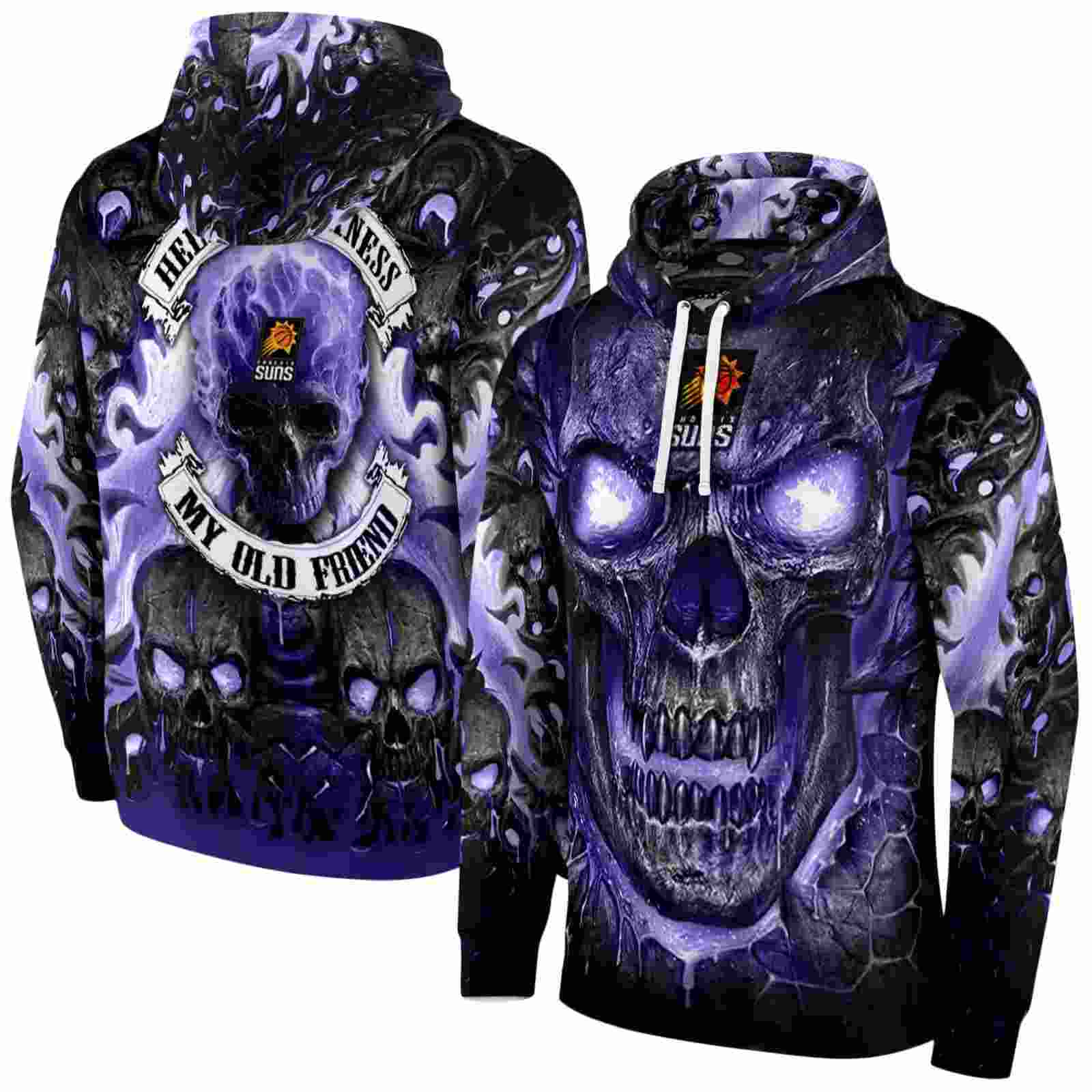 phoenix suns demonic skull purple black hoodie fashion forward